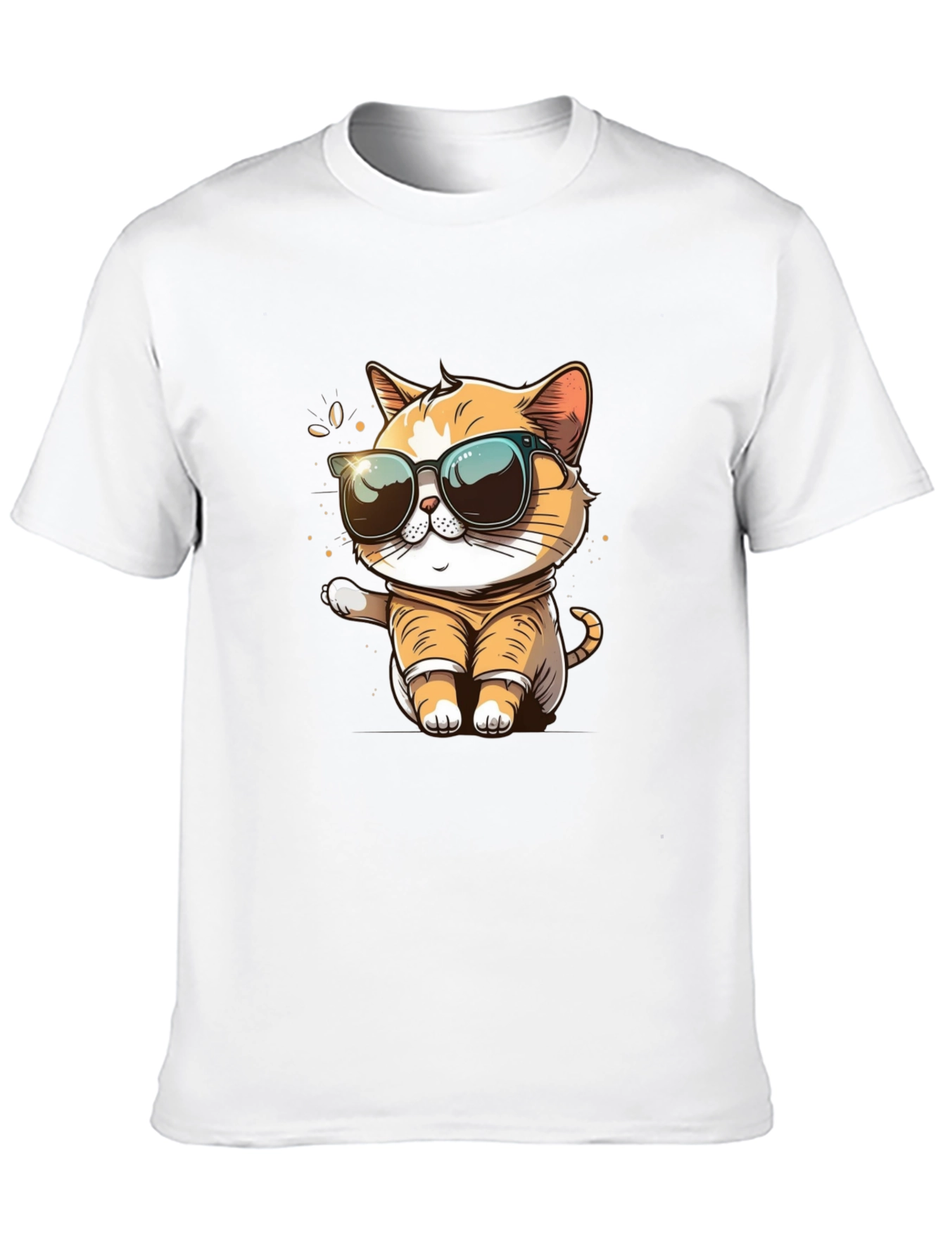 Black Cool Cat Graphic Tee - Trendy Style view 10