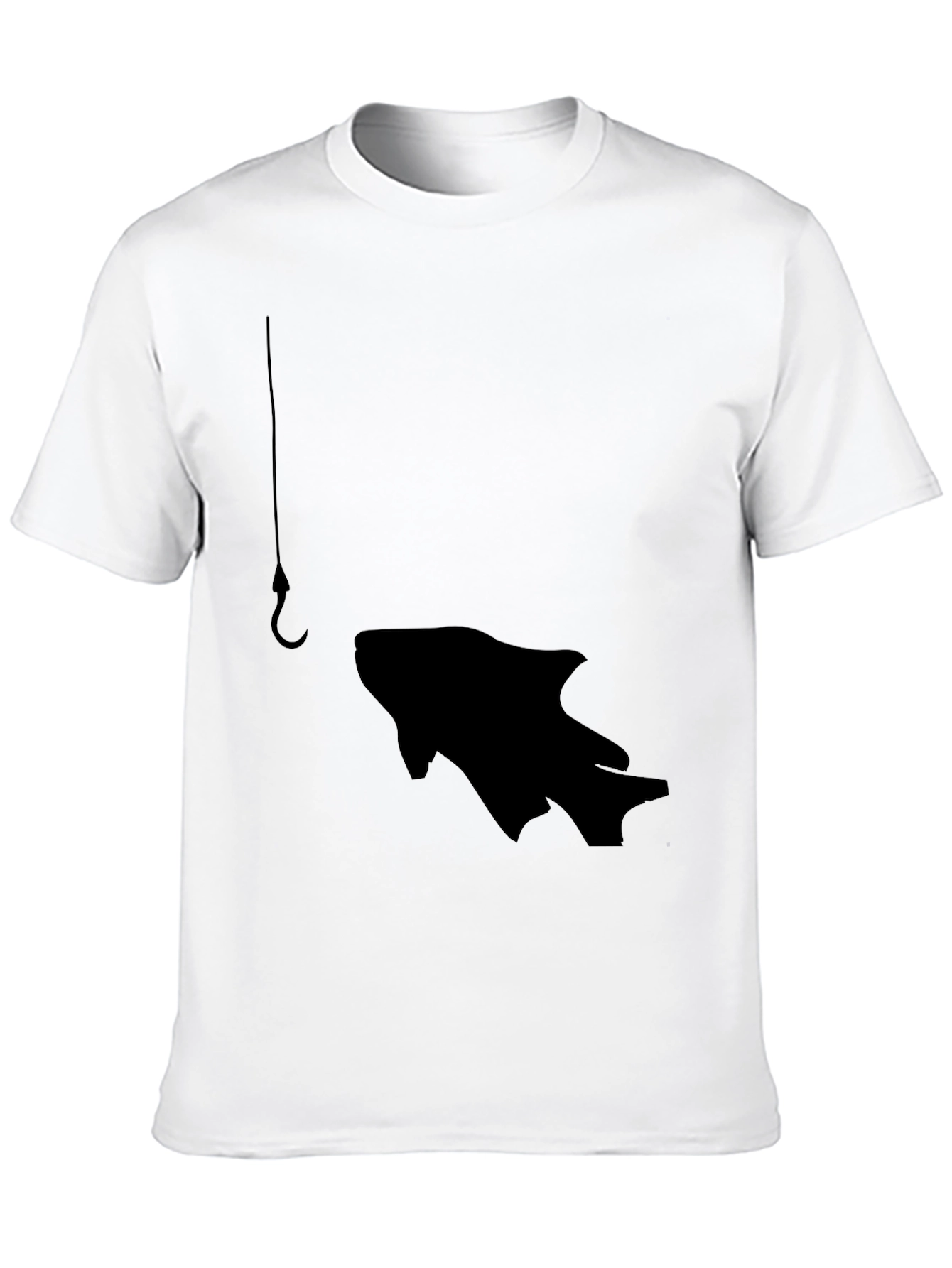 Black Fishing Hook Fish Graphic Tee - Black view 10