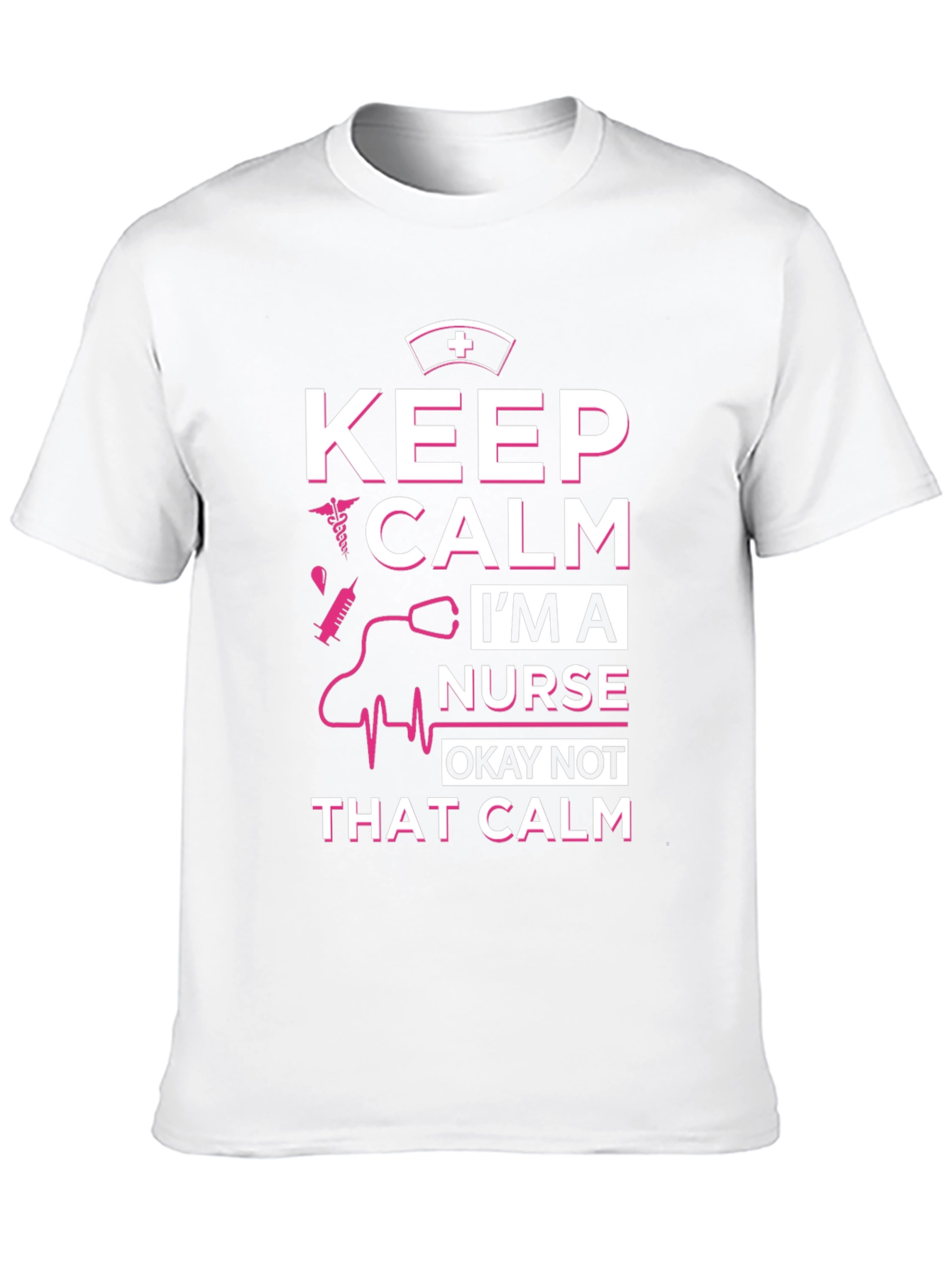 Black Keep Calm I'm A Nurse T-Shirt - Funny Nurse Tee view 10