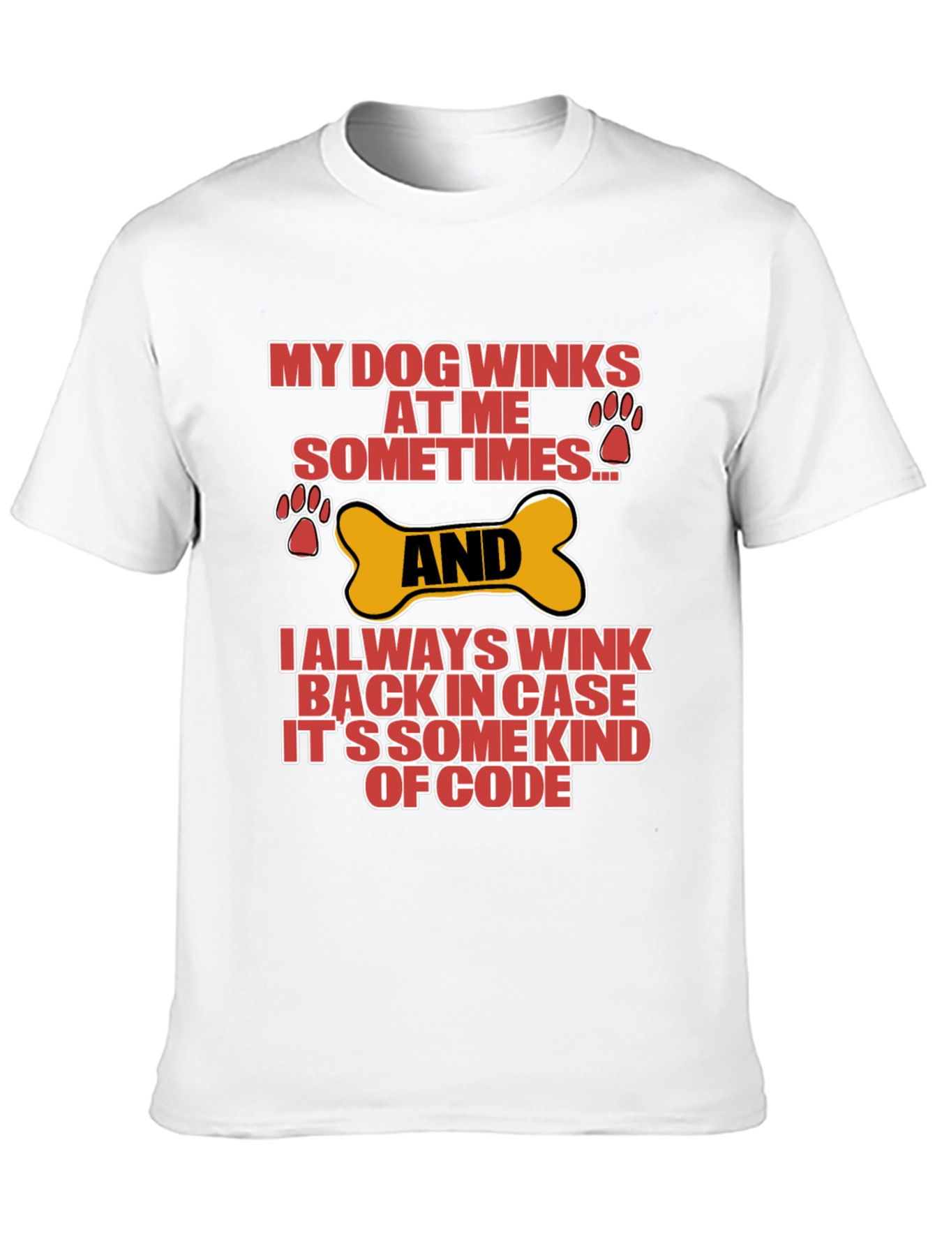 Black Dog Wink Code T-Shirt view 10