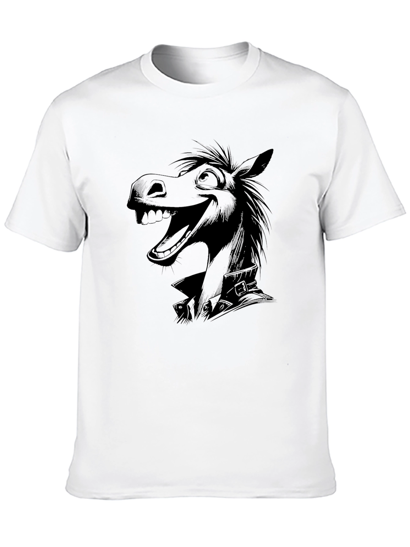 Black Cartoon Horse Black T-Shirt view 10