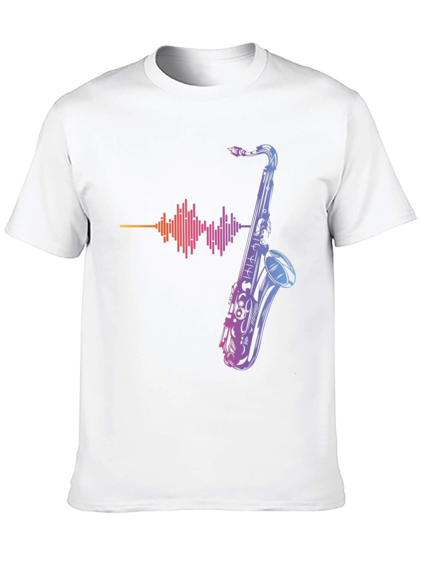 Black Saxophone Graphic Print Tee - Music Lover T-Shirt view 10