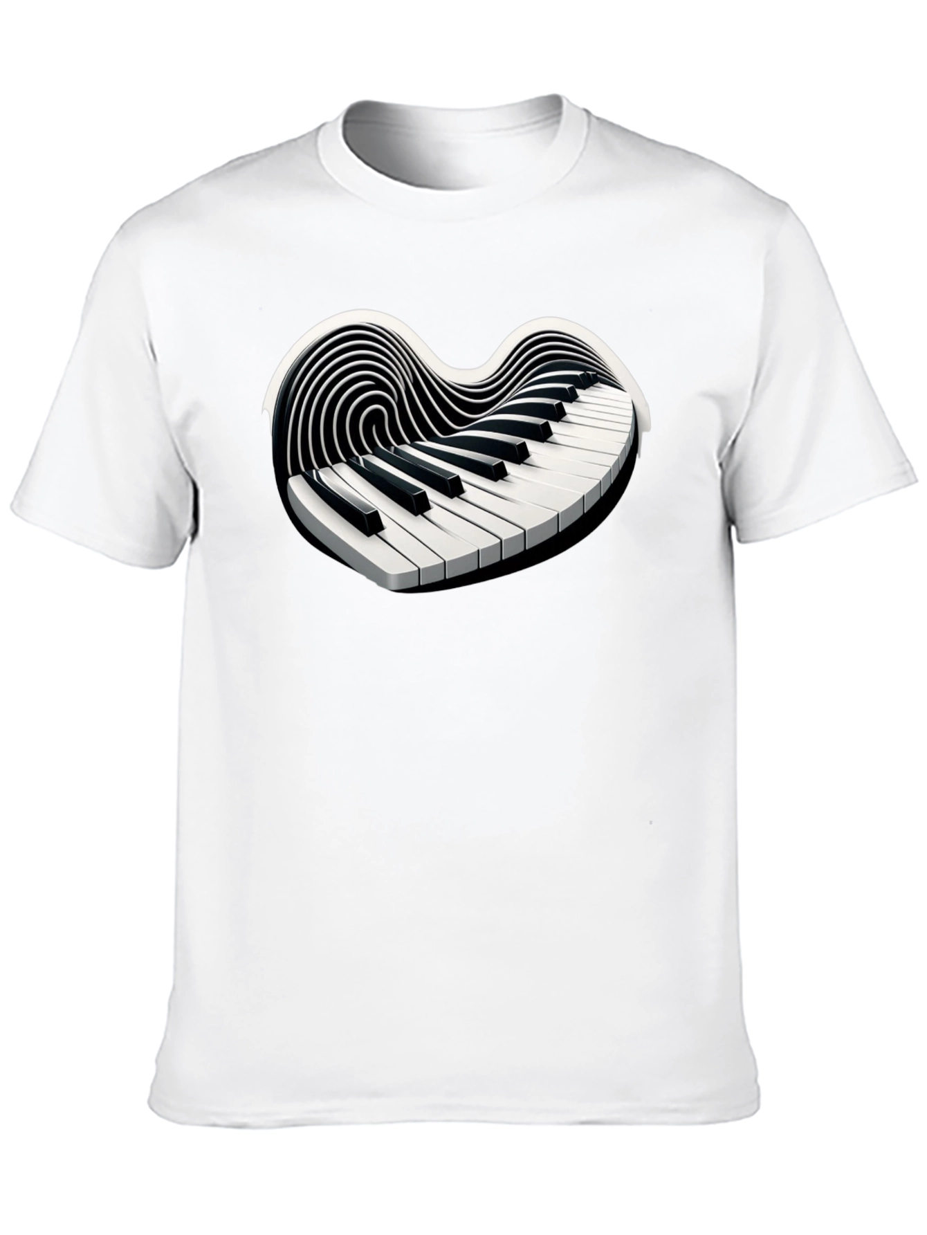 Piano Heart T-Shirt - Musical Love Tee - 10