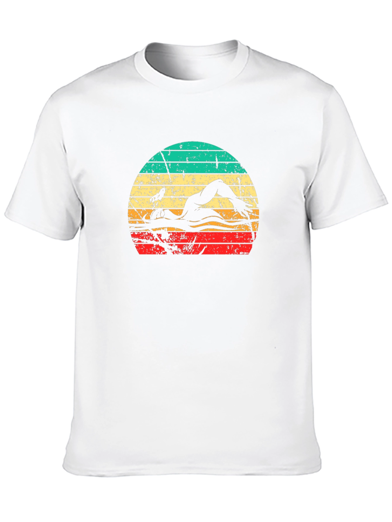 Retro Swimmer Graphic T-Shirt - Black - 10