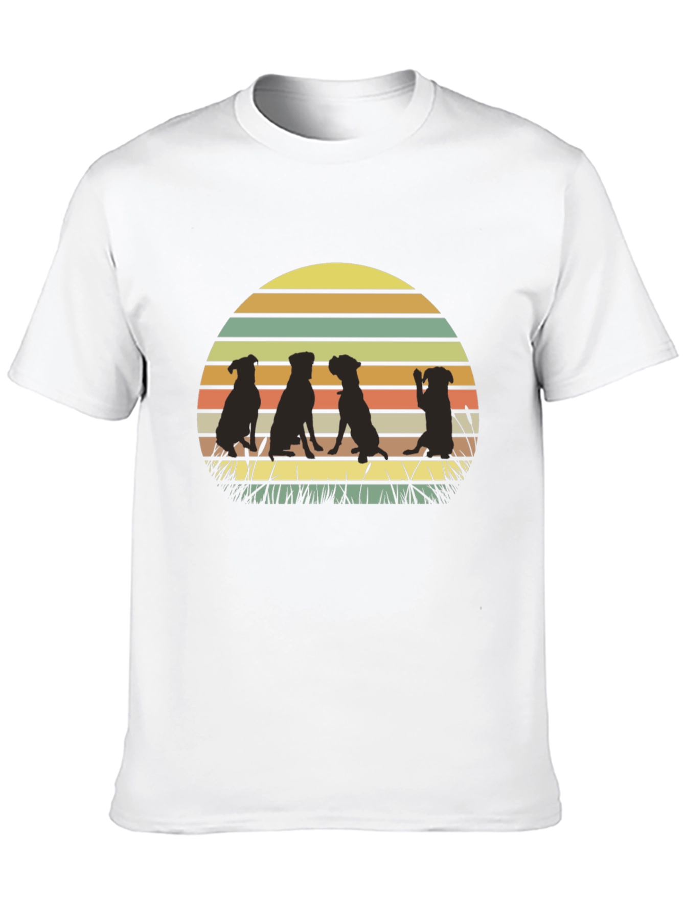 Black Dog Silhouette Sunset T-Shirt view 10