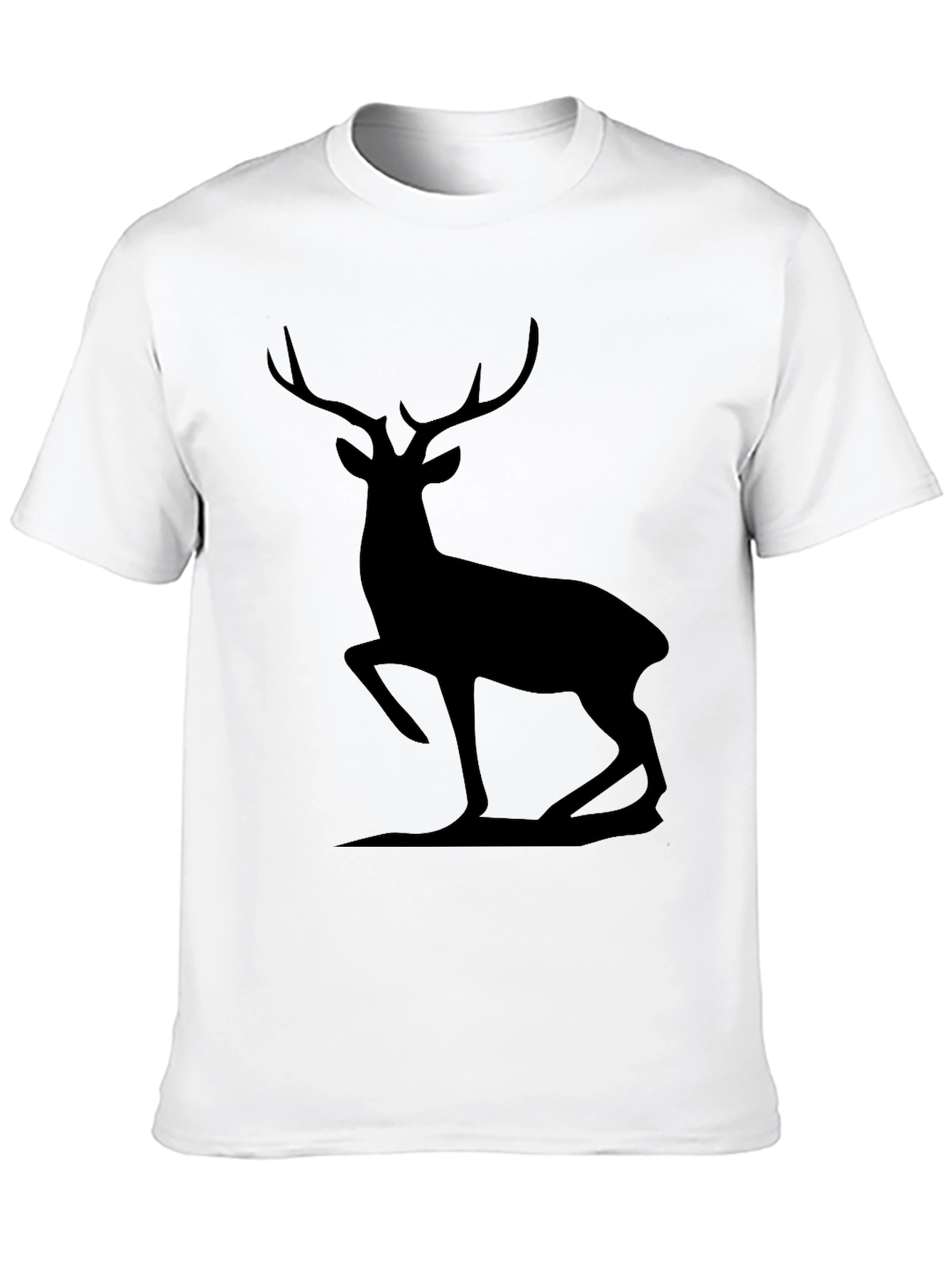 Black Men's Black Deer Silhouette Graphic Tee view 10