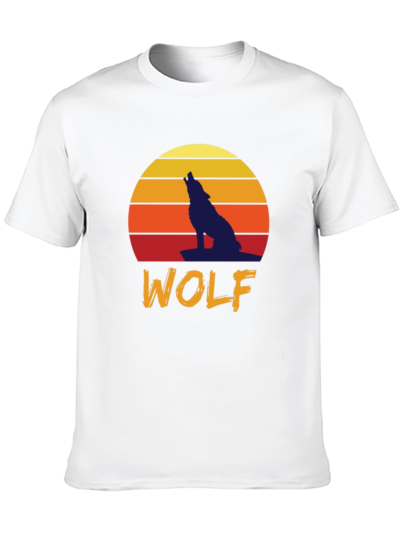 Black Wolf Sunset Graphic Tee - Vintage Style T-Shirt view 10
