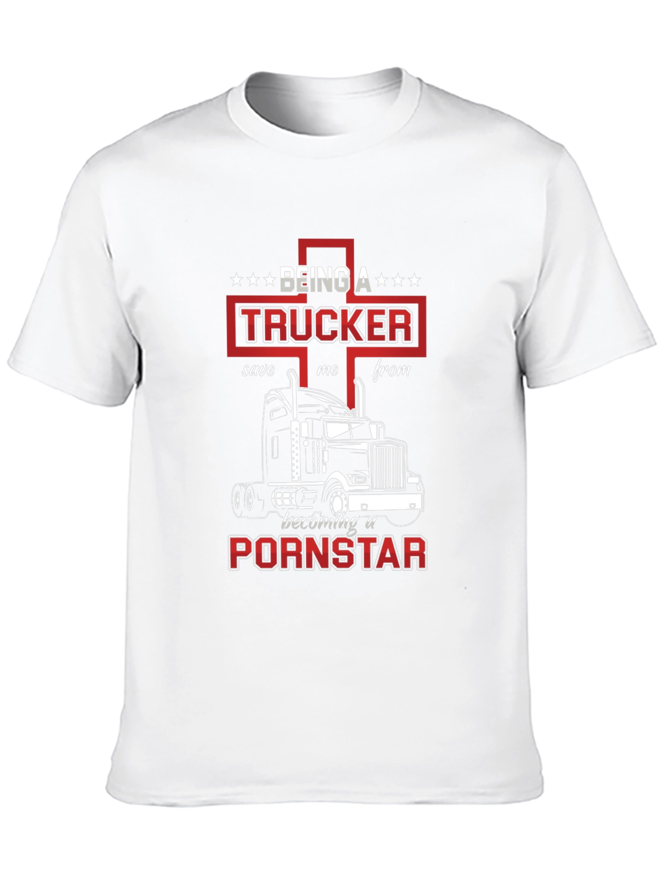 Black Trucker T-Shirt: Save Me From Becoming A Pornstar view 10