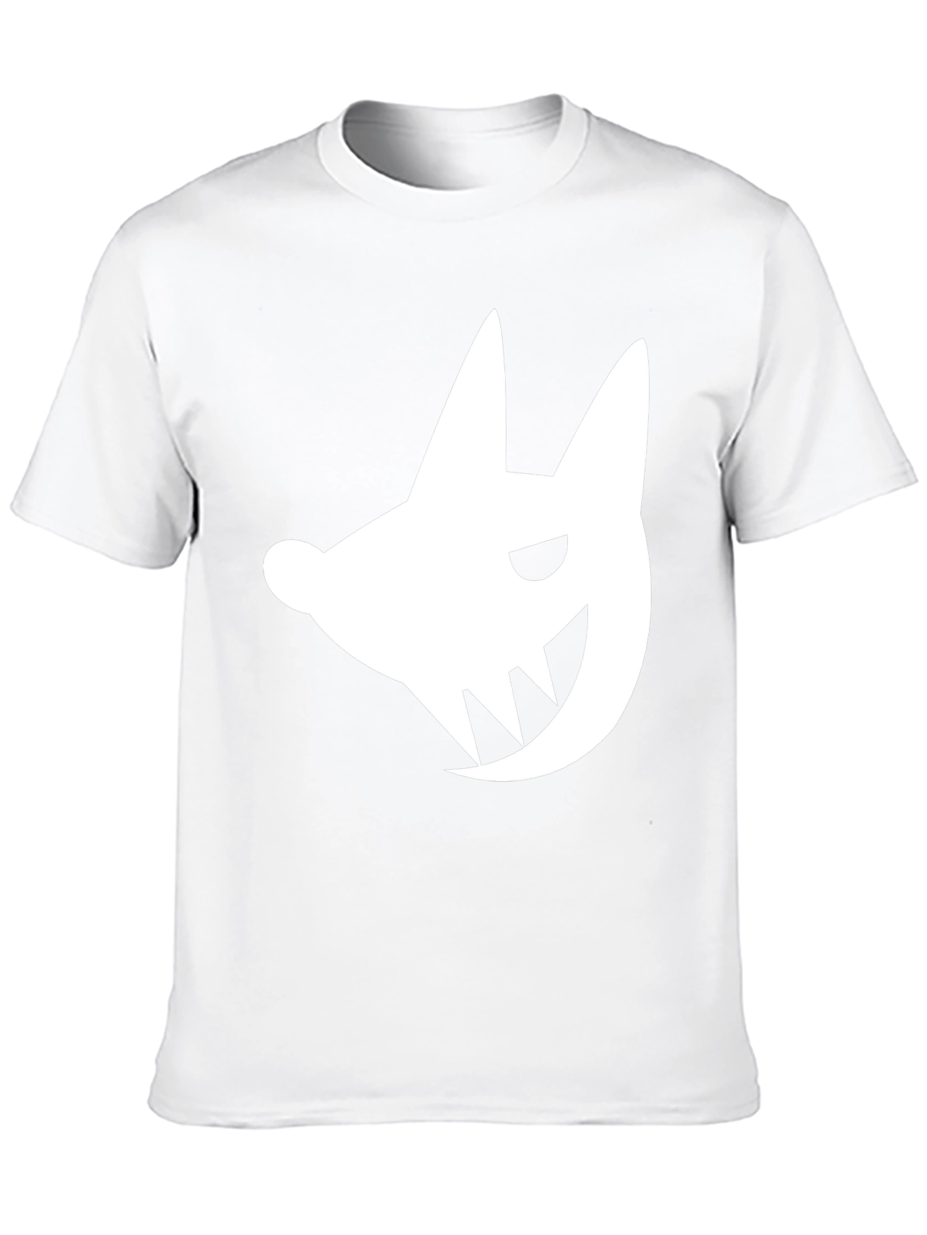 Black Edgy White Fanged Creature Graphic Black T-Shirt view 10