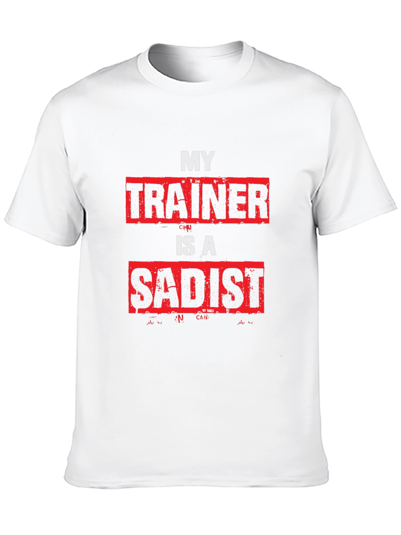 Black My Trainer is a Sadist Graphic Tee - Gym Humor T-Shirt view 10