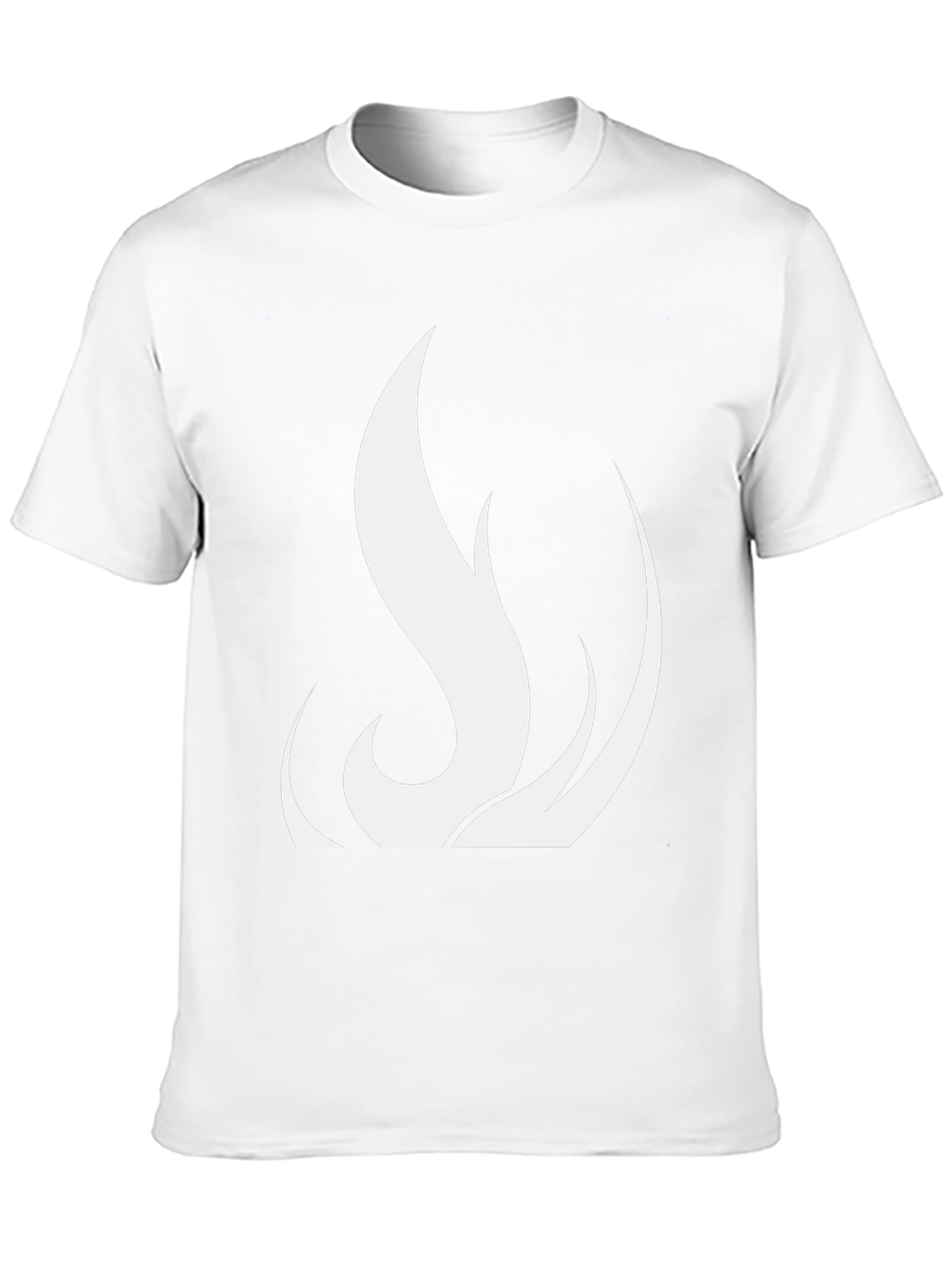 Black Black T-Shirt with White Flame Design view 10