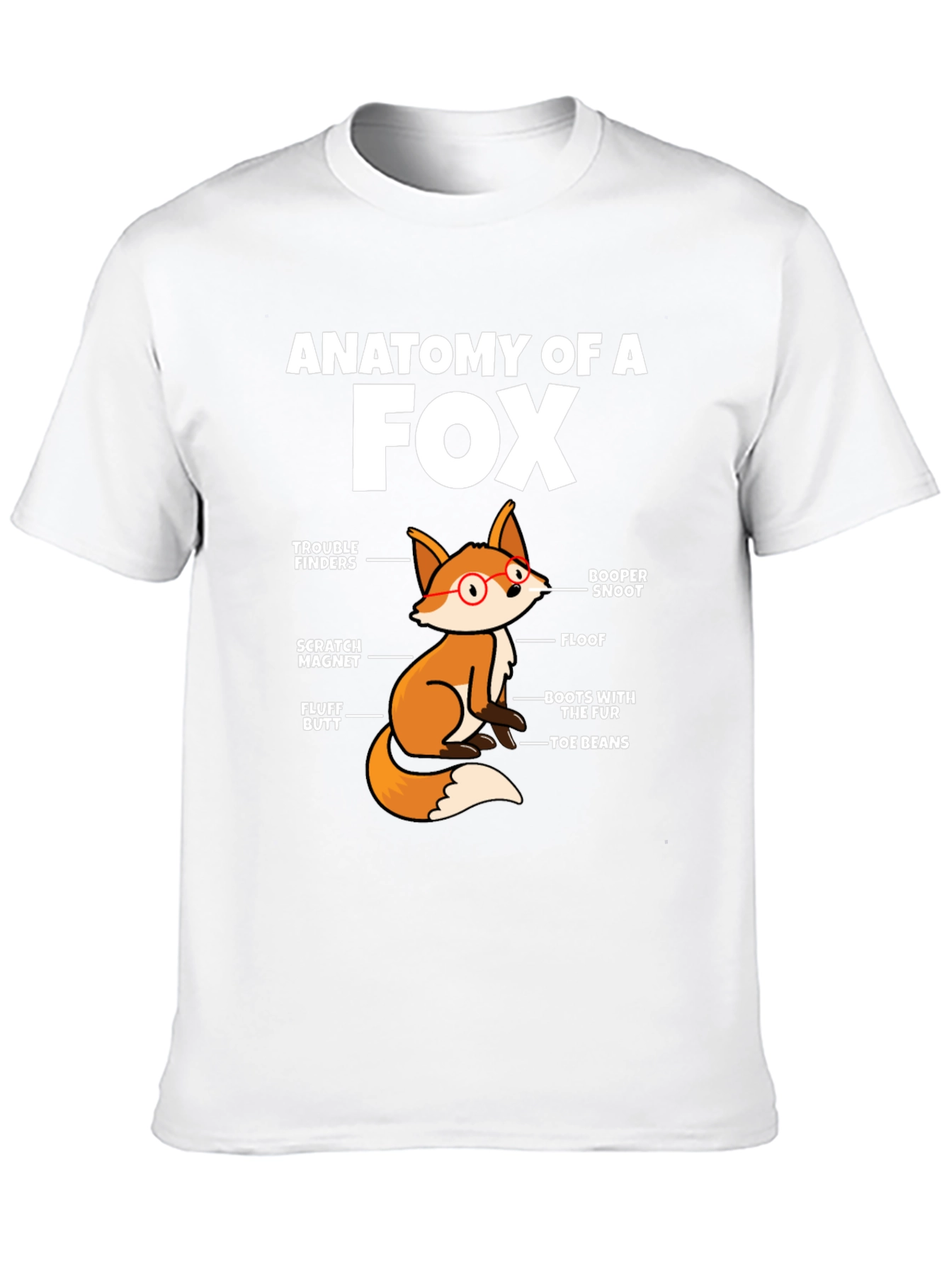 Black Anatomy of a Fox Funny T-Shirt view 10