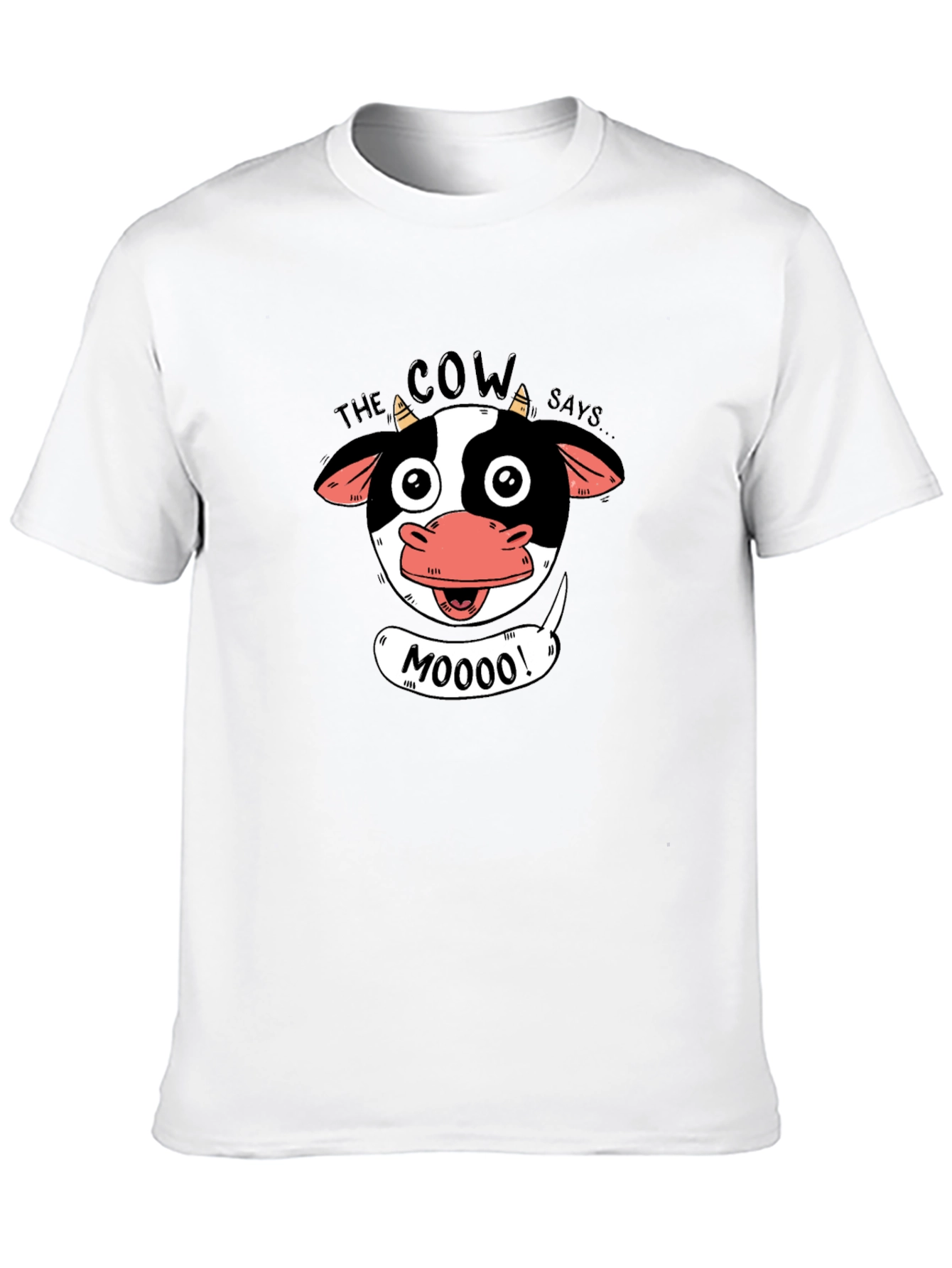 Black The Cow Says Moo T-Shirt - Black Graphic Tee view 10