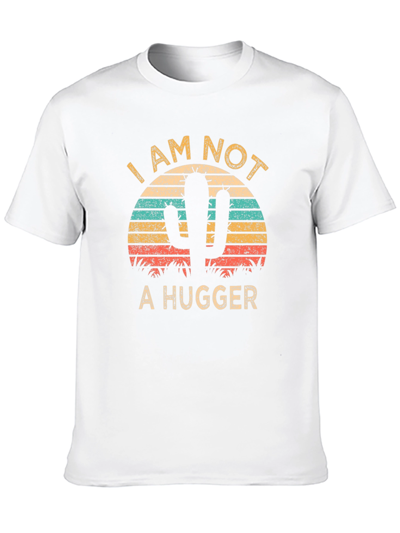 Black I am Not a Hugger Cactus Graphic T-Shirt view 10