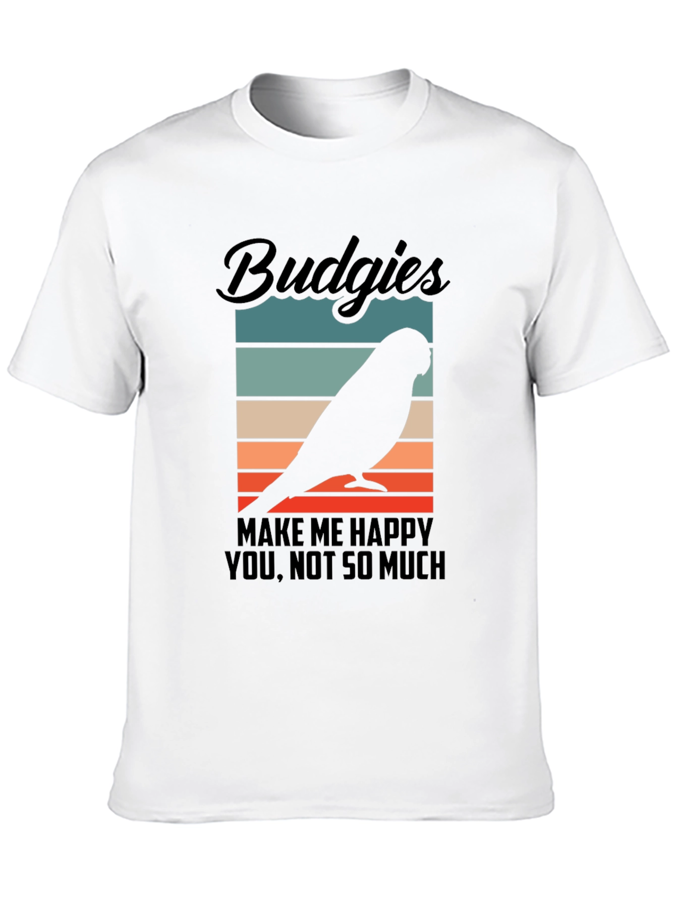 Black Budgies Make Me Happy T-Shirt view 10