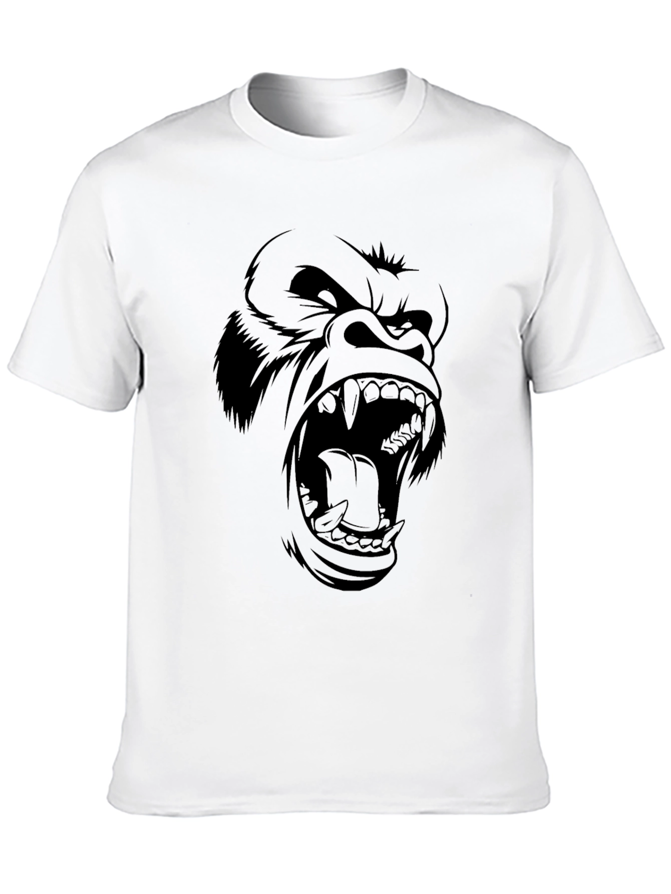 Black Men's Black Gorilla Graphic Print T-Shirt view 10