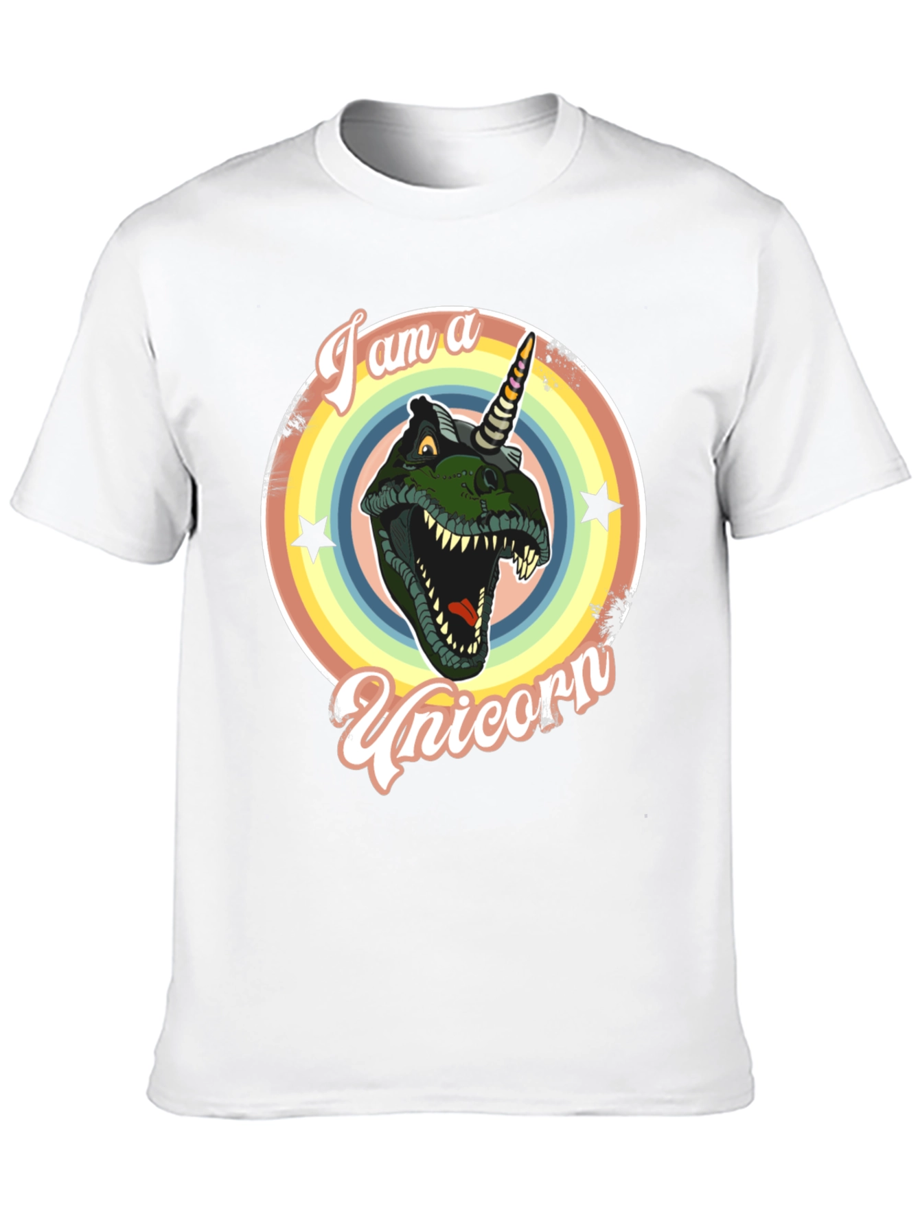 Black I am a Unicorn Dinosaur T-Shirt view 10