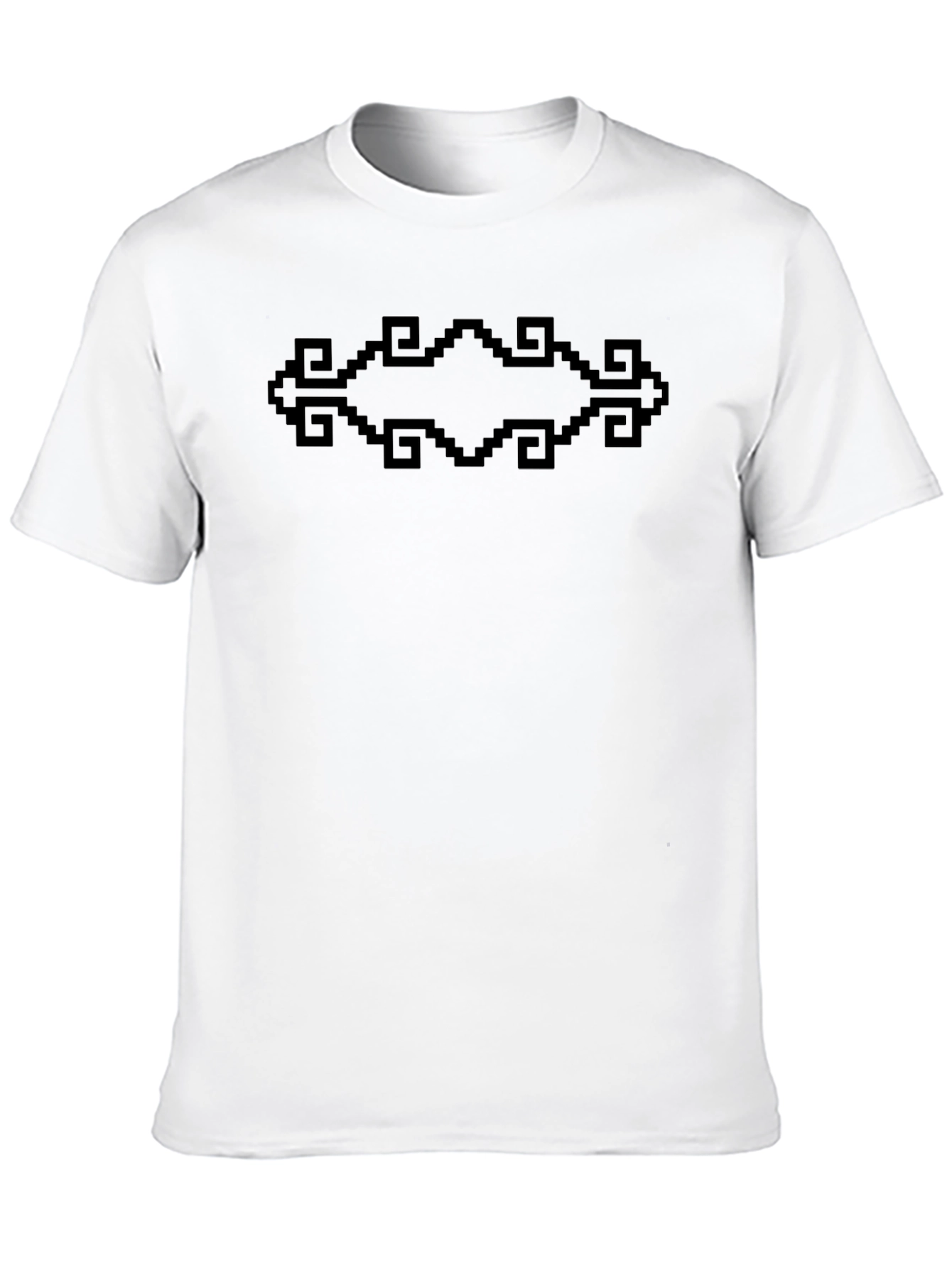 Black Geometric Pixel Art Graphic Tee view 10