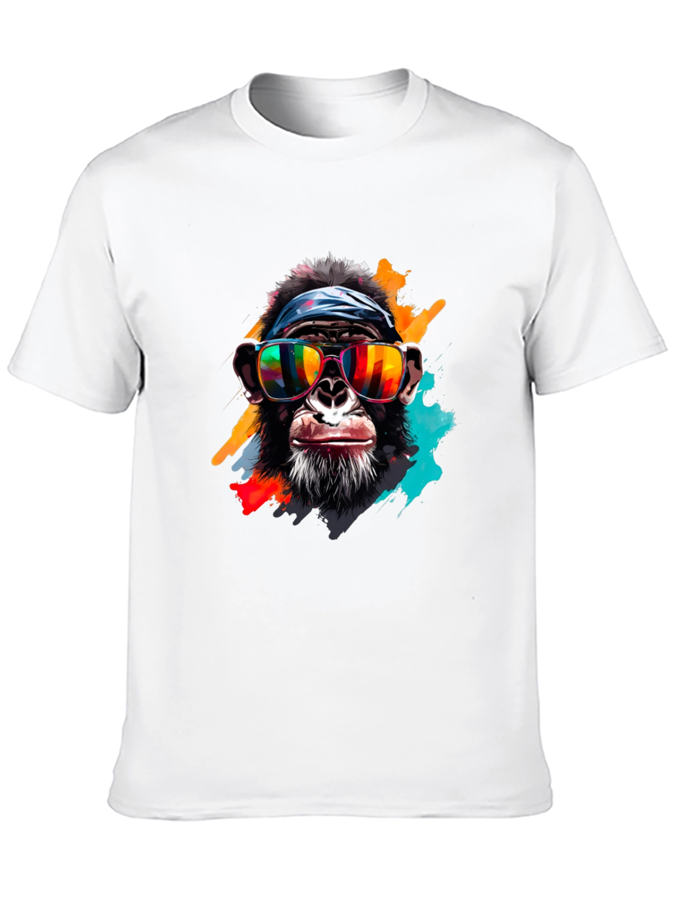 Black Cool Chimpanzee Graphic Black T-Shirt view 10