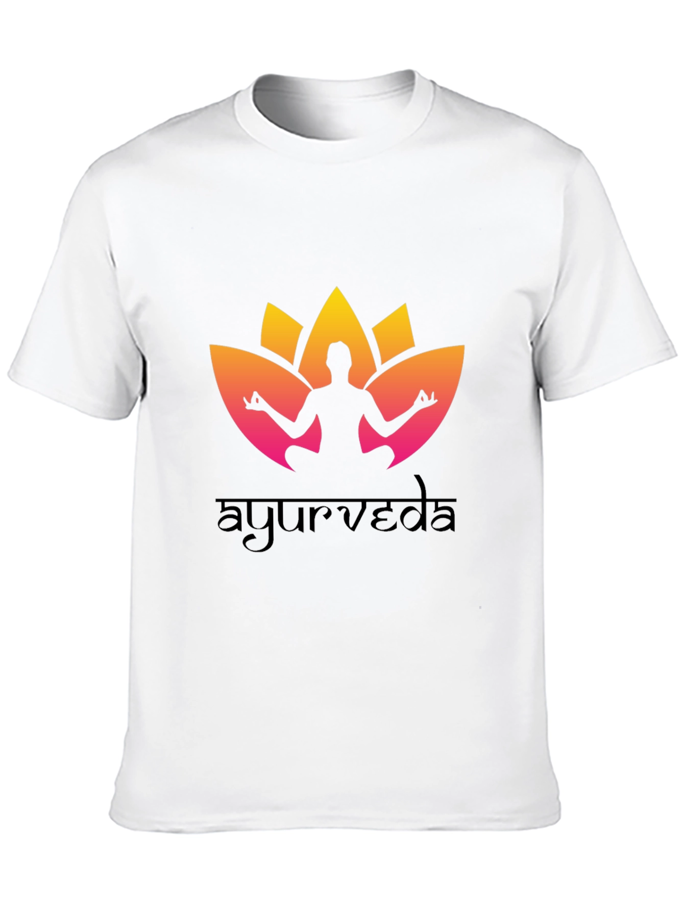 Black Ayurveda Yoga T-Shirt - Black Cotton view 10