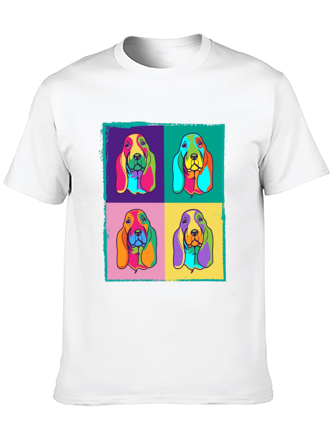 Black Pop Art Basset Hound Graphic Tee view 10