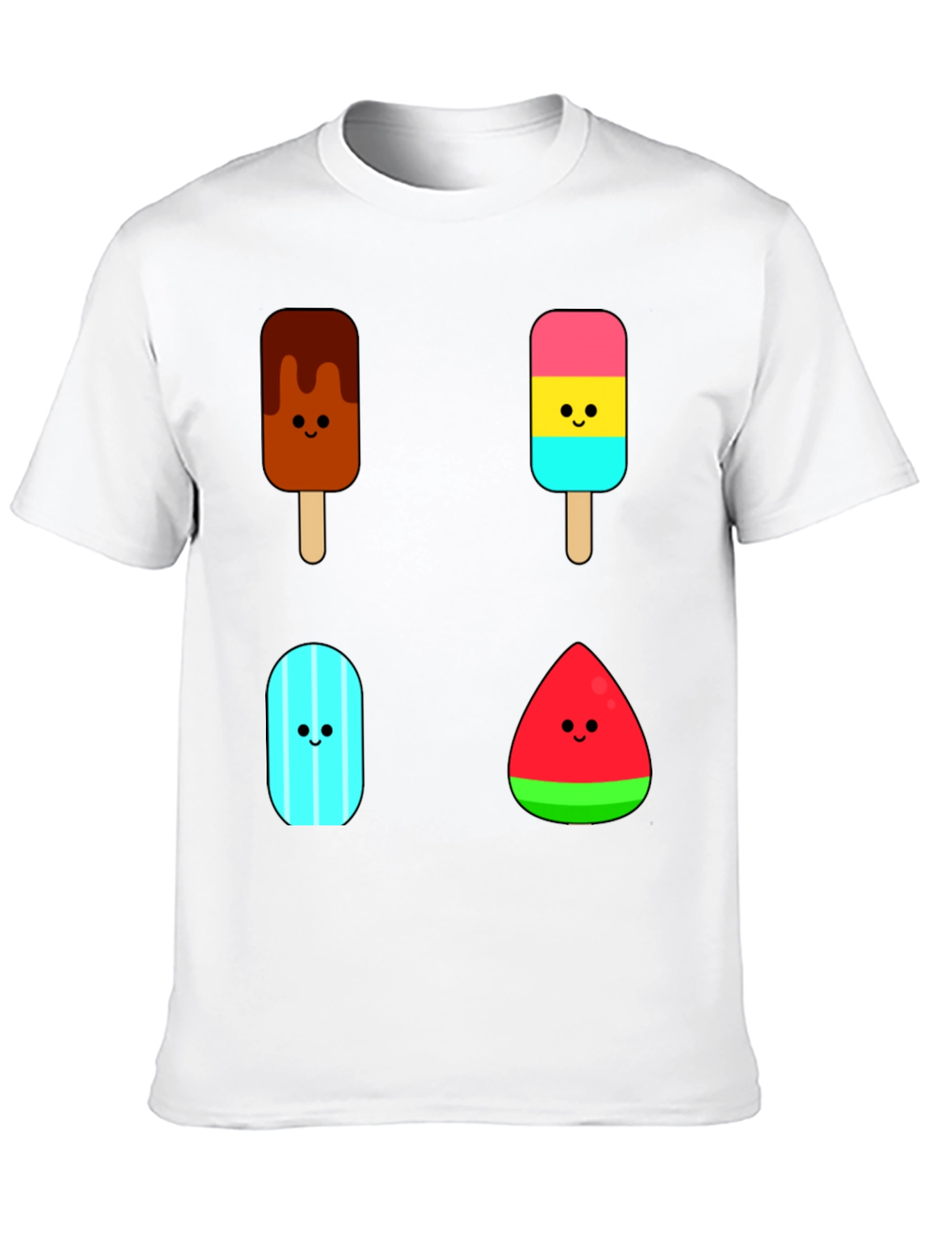 Black Cute Ice Cream Pops Graphic Tee - Black T-Shirt view 10