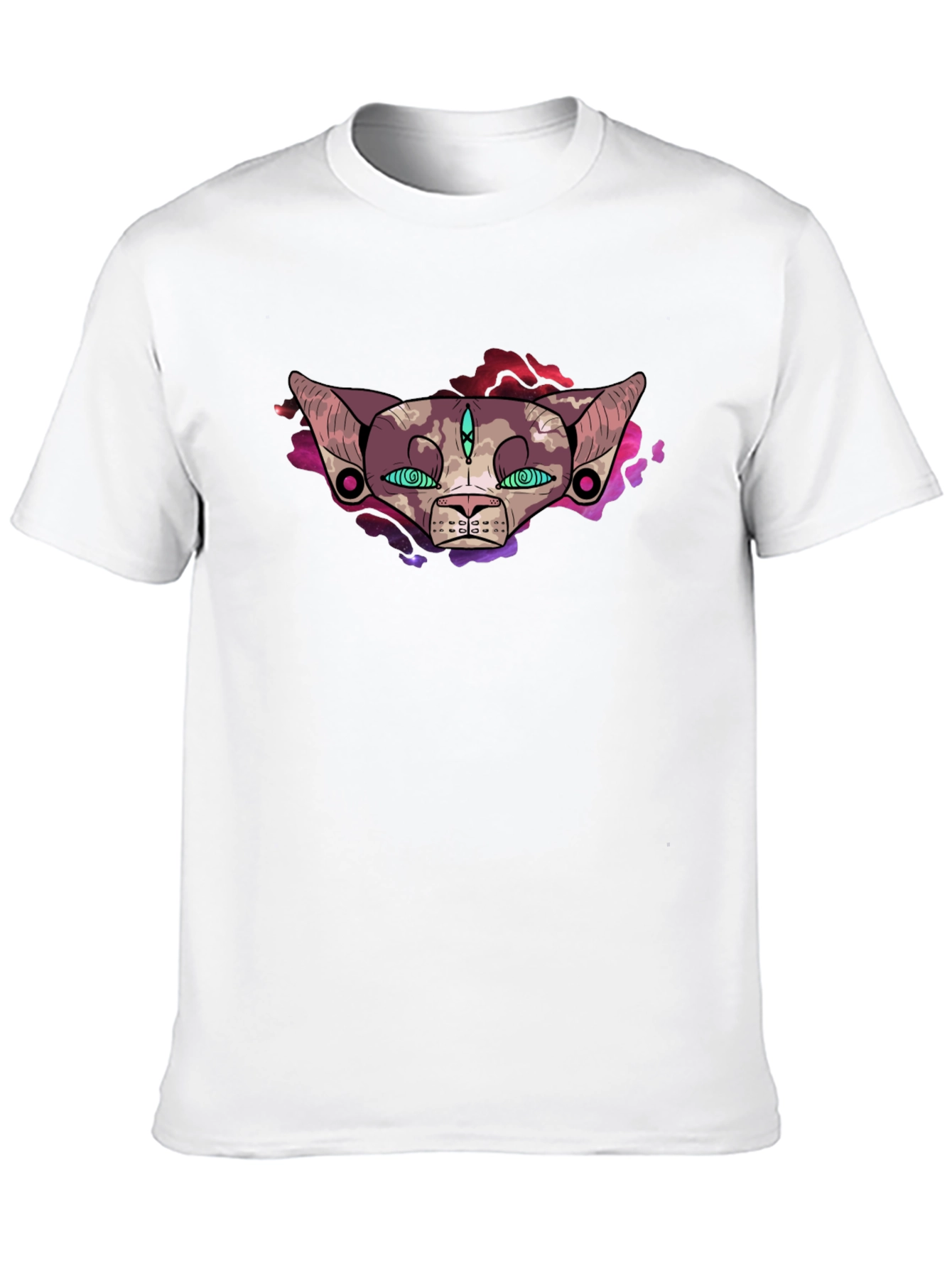 Black Mystic Cat Graphic T-Shirt - Black view 10