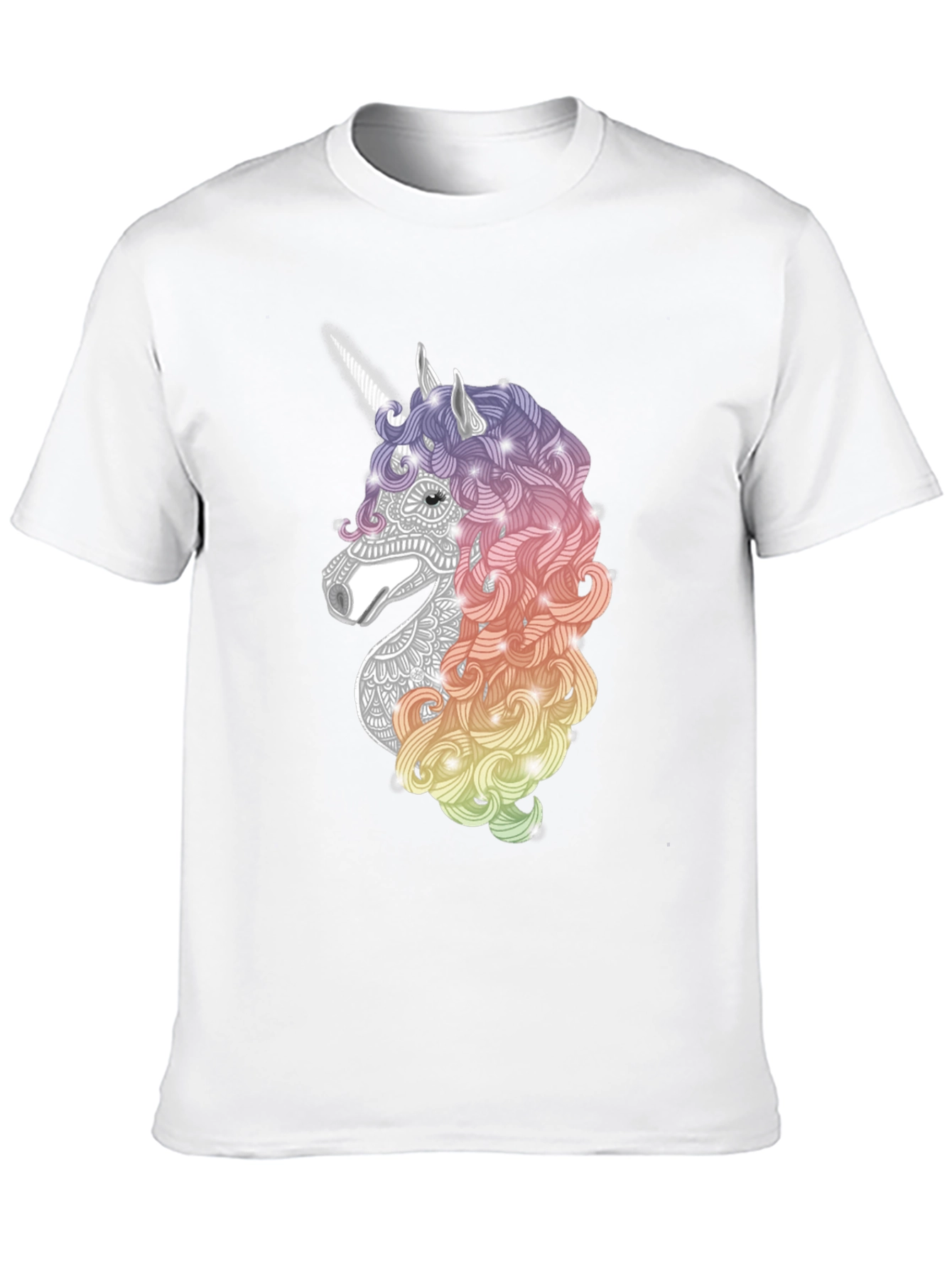 Black Unicorn Graphic Tee - Black Cotton Casual T-Shirt view 10