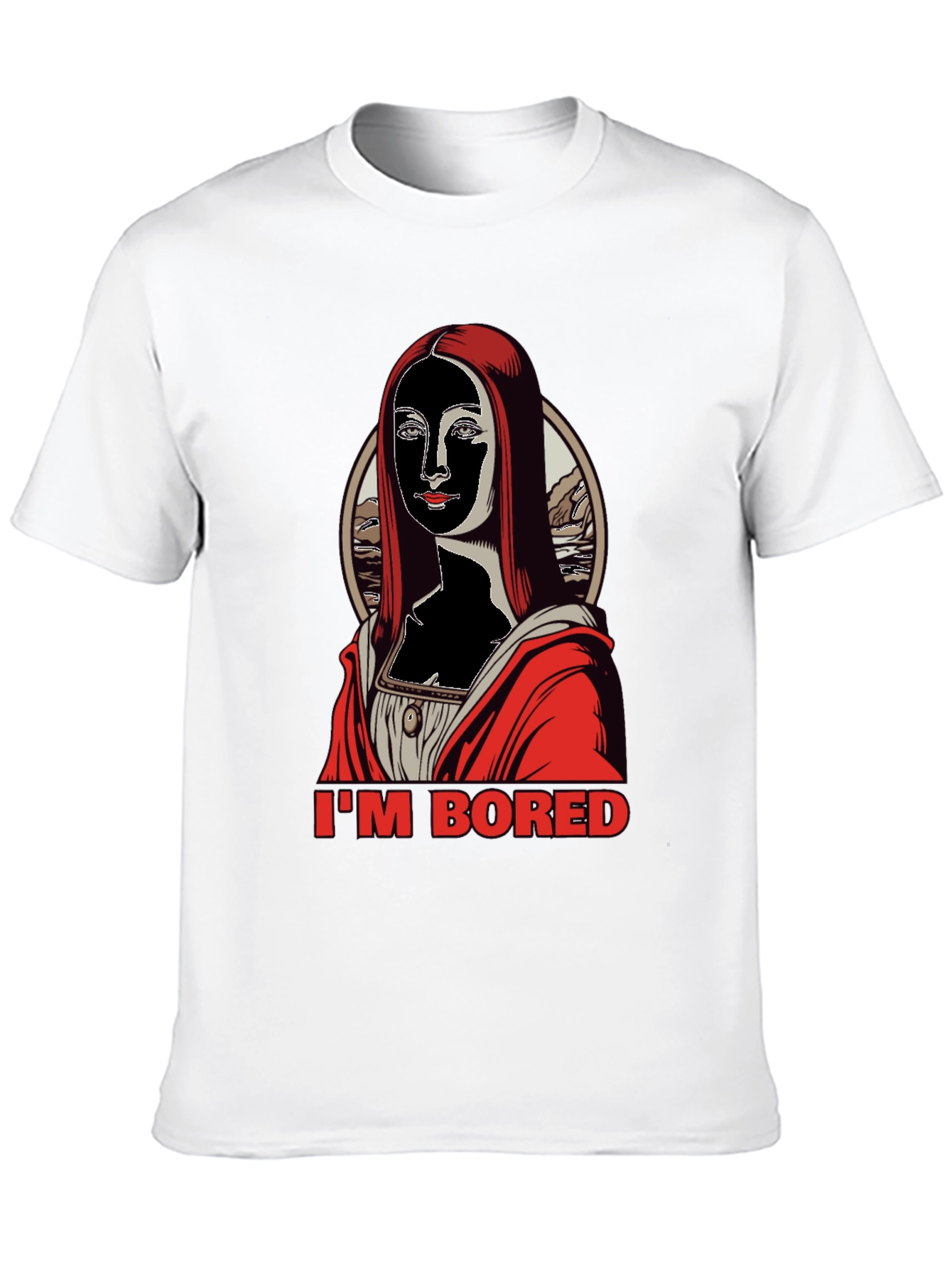 Black I'm Bored Mona T-Shirt - Black view 10