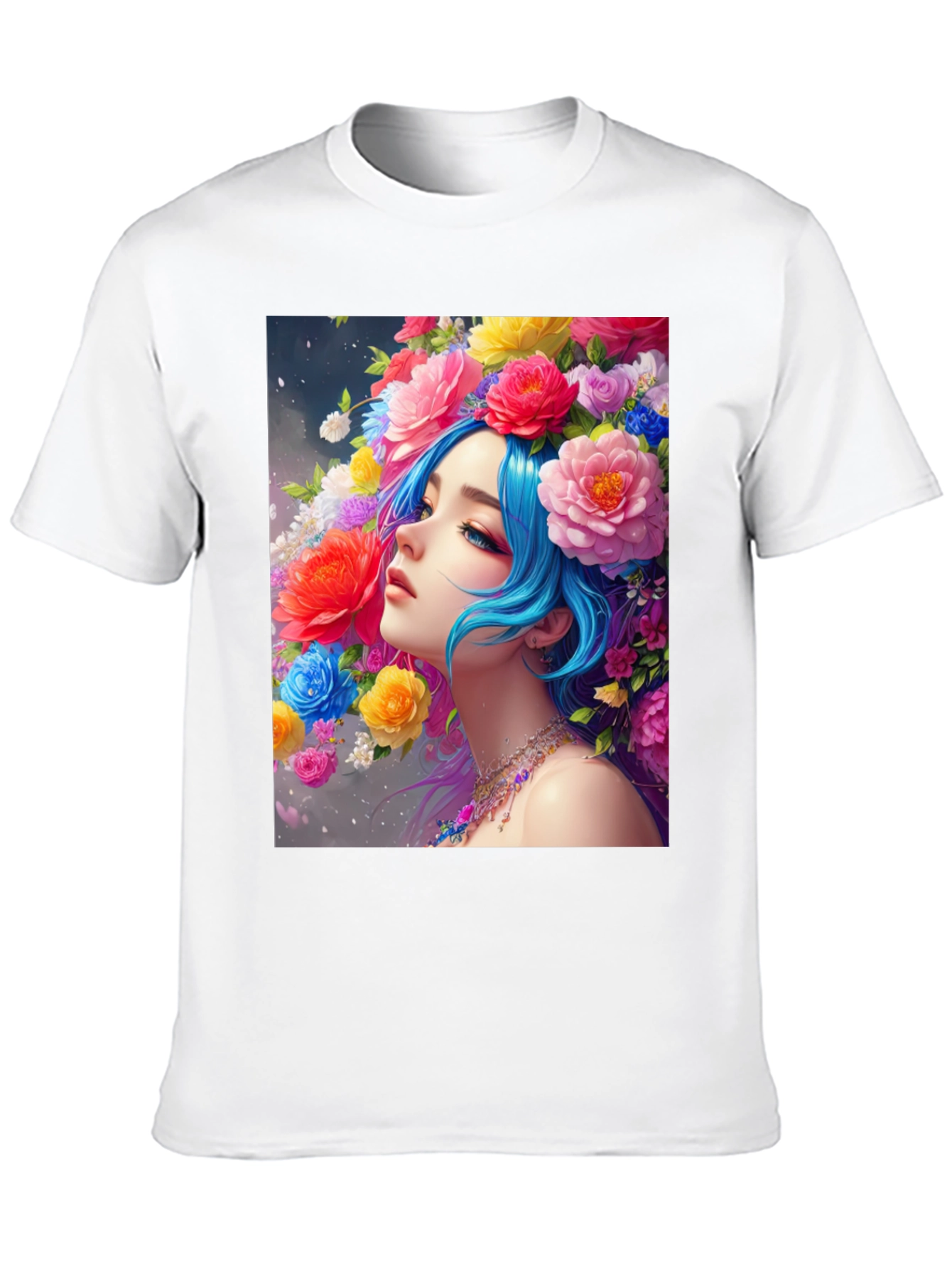 Black Floral Portrait Black Tee view 10