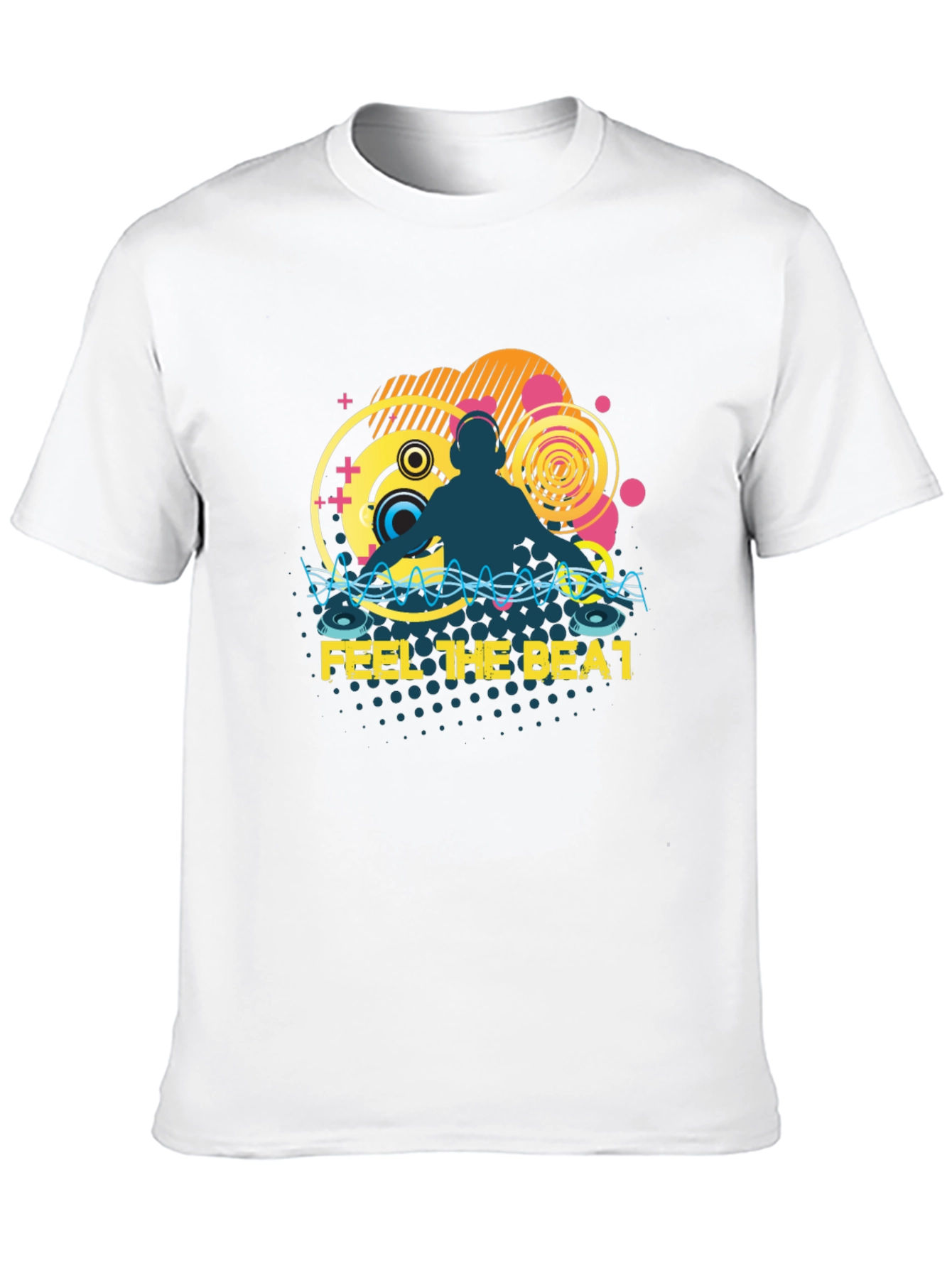 Black DJ Music Graphic T-Shirt - Feel The Beat view 10