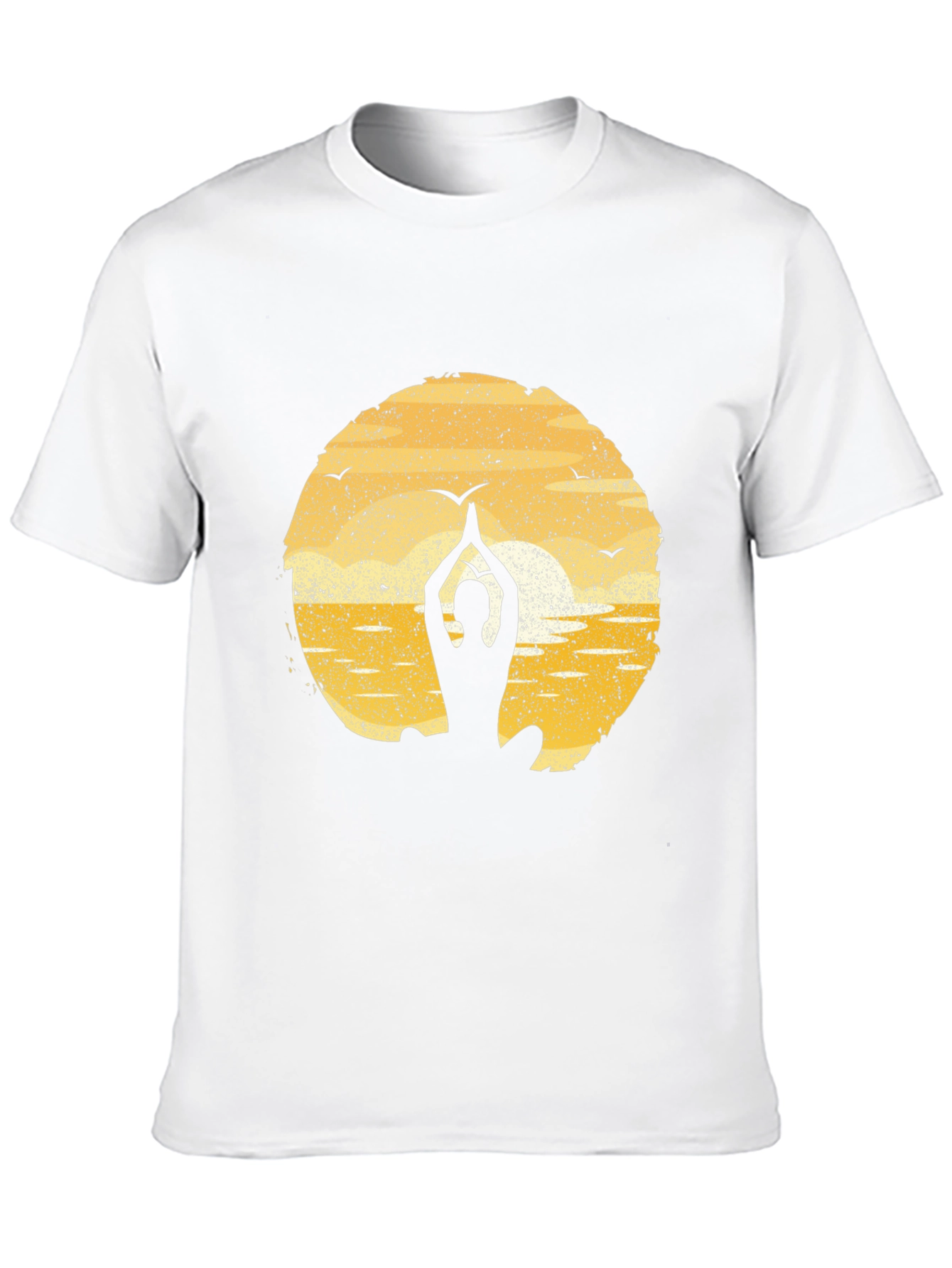 Black Yoga Silhouette T-Shirt - Meditation Peace  view 10