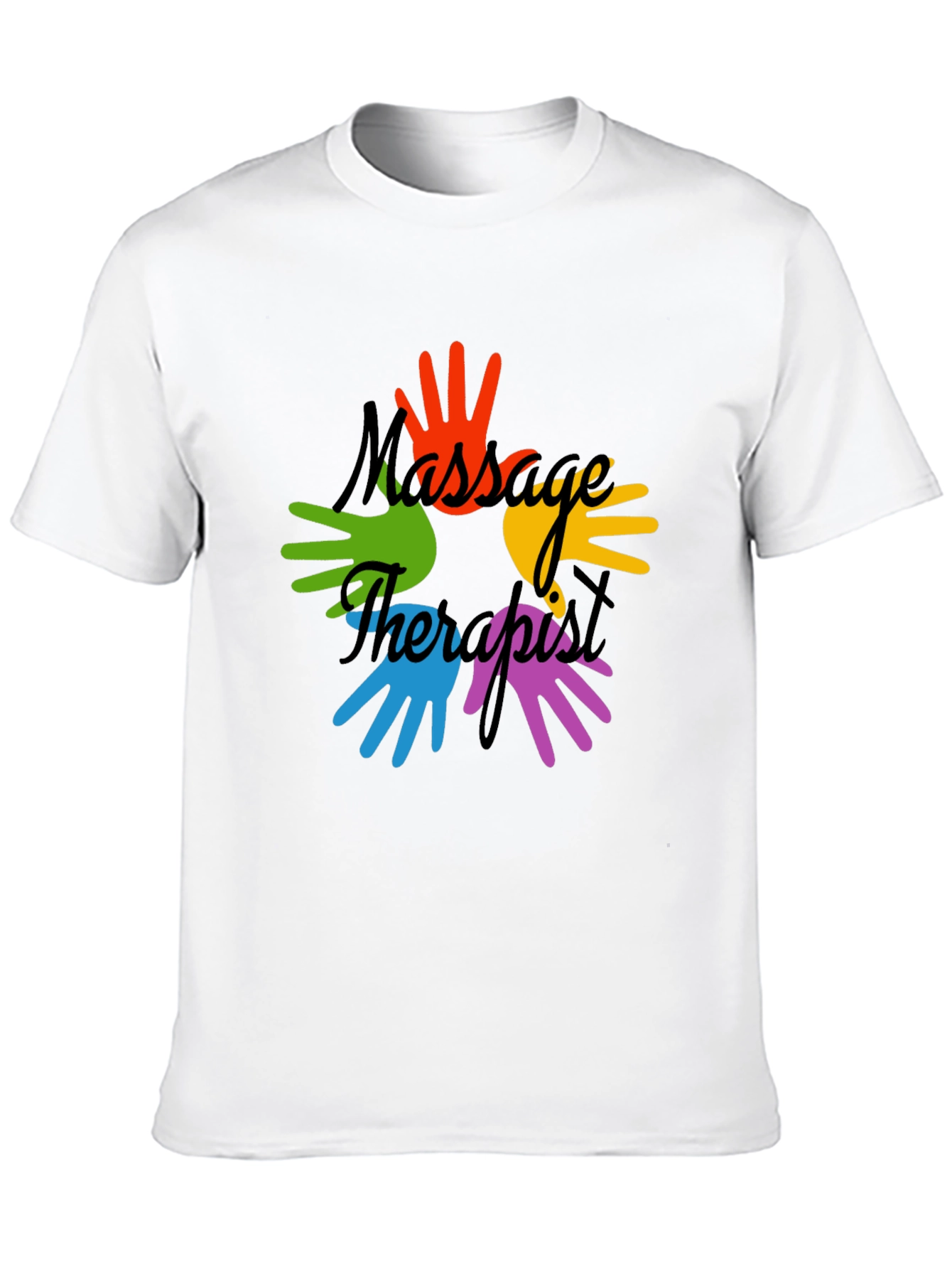 Black Massage Therapist Colorful Hands Graphic T-Shirt view 10