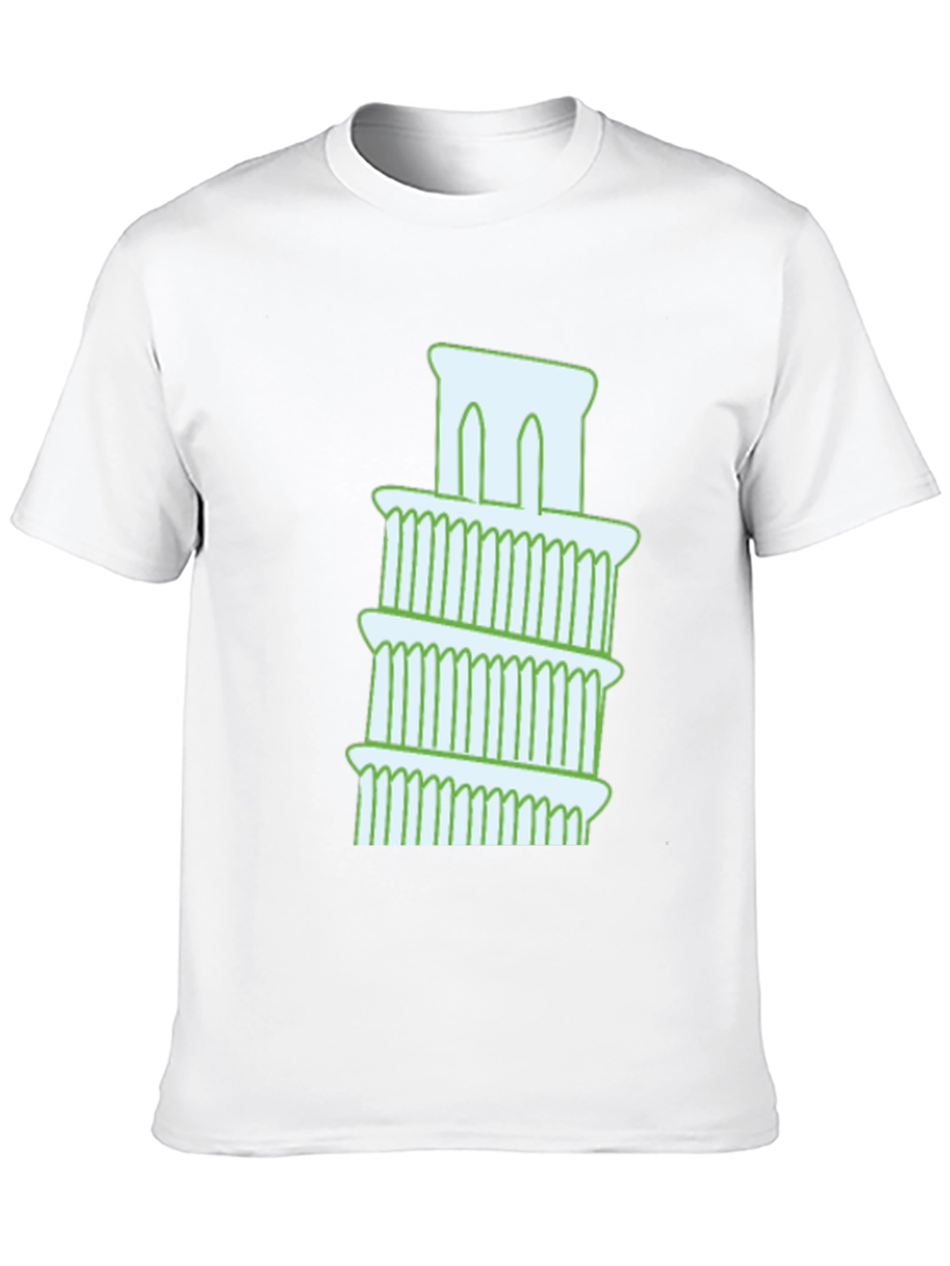 Black Leaning Tower Graphic Tee - Black Cotton T-Shirt view 10