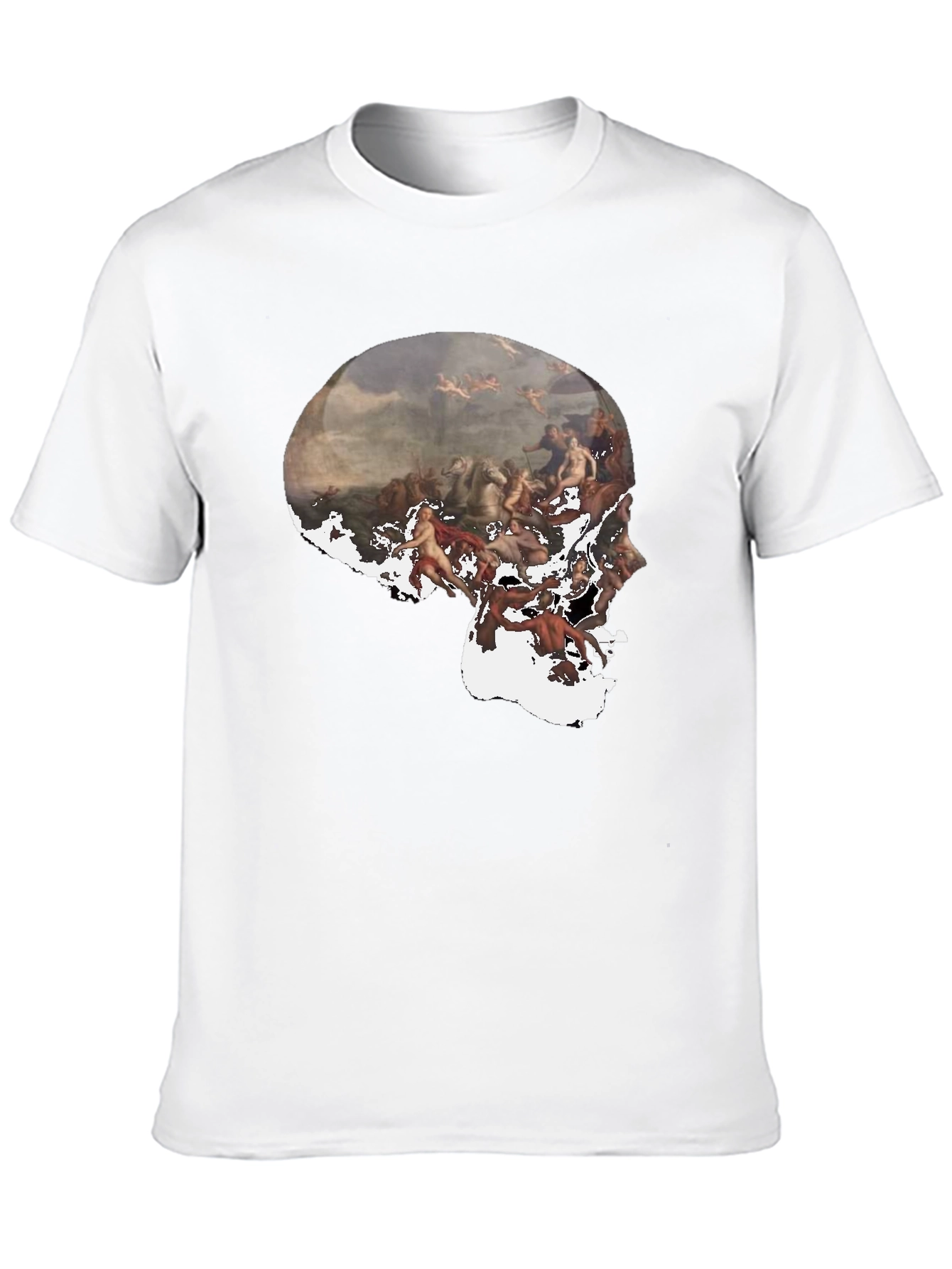 Black Skull Art Graphic Black T-Shirt view 10