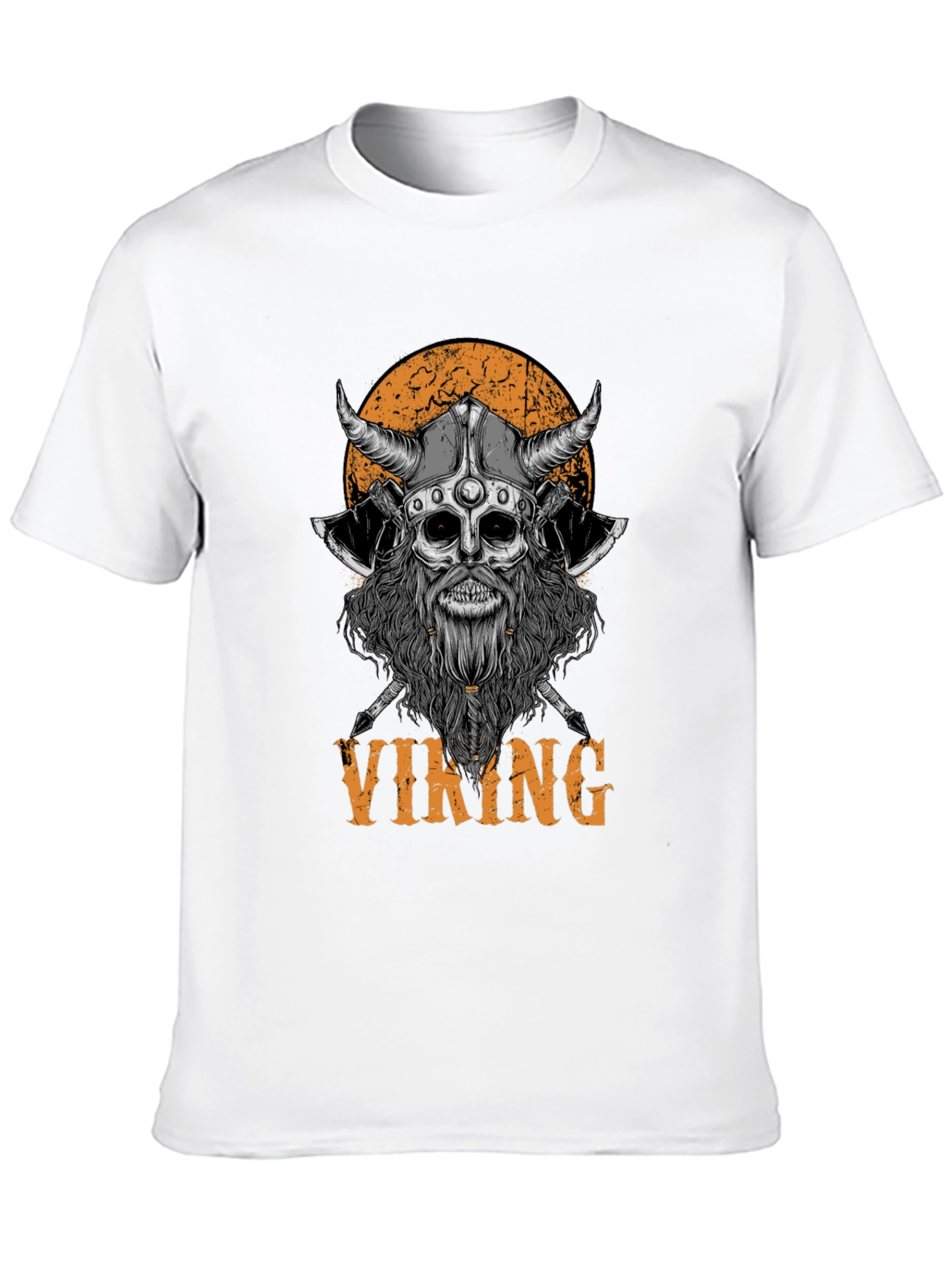 Black Viking Skull Graphic Black T-Shirt view 10
