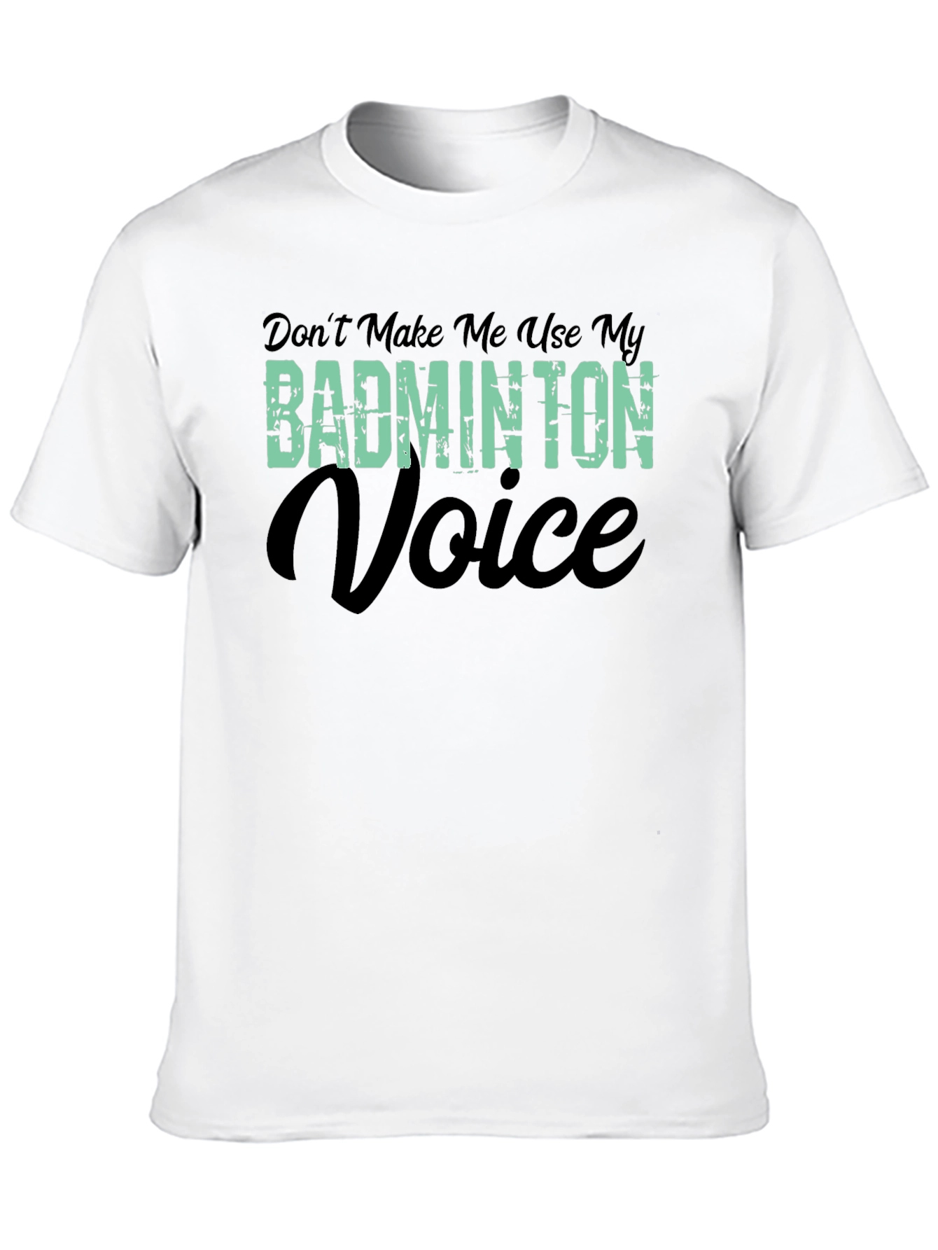 Black Badminton Voice T-Shirt - Funny Badminton Player Tee view 10