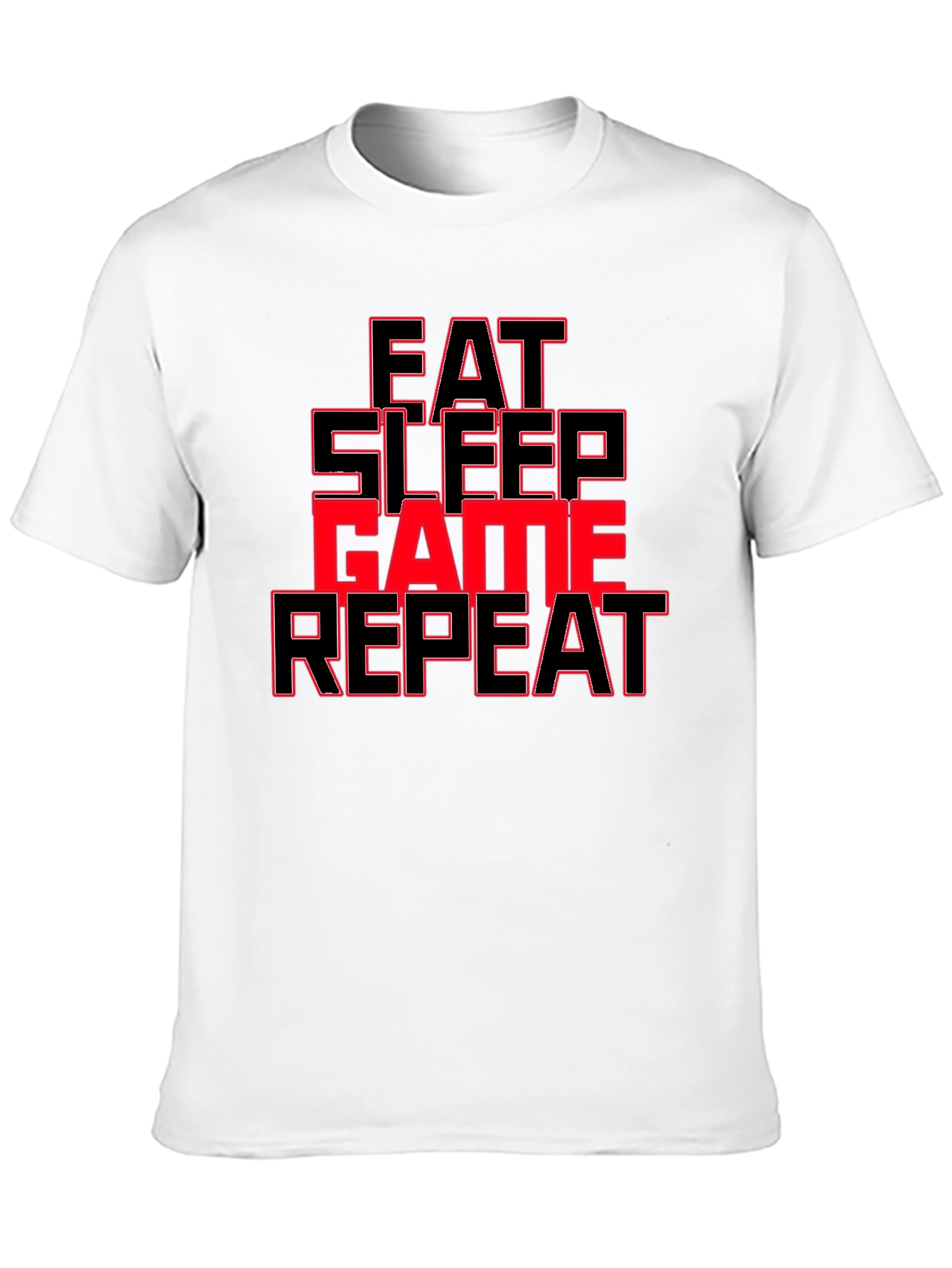 Black Eat Sleep Game Repeat Graphic Tee view 10