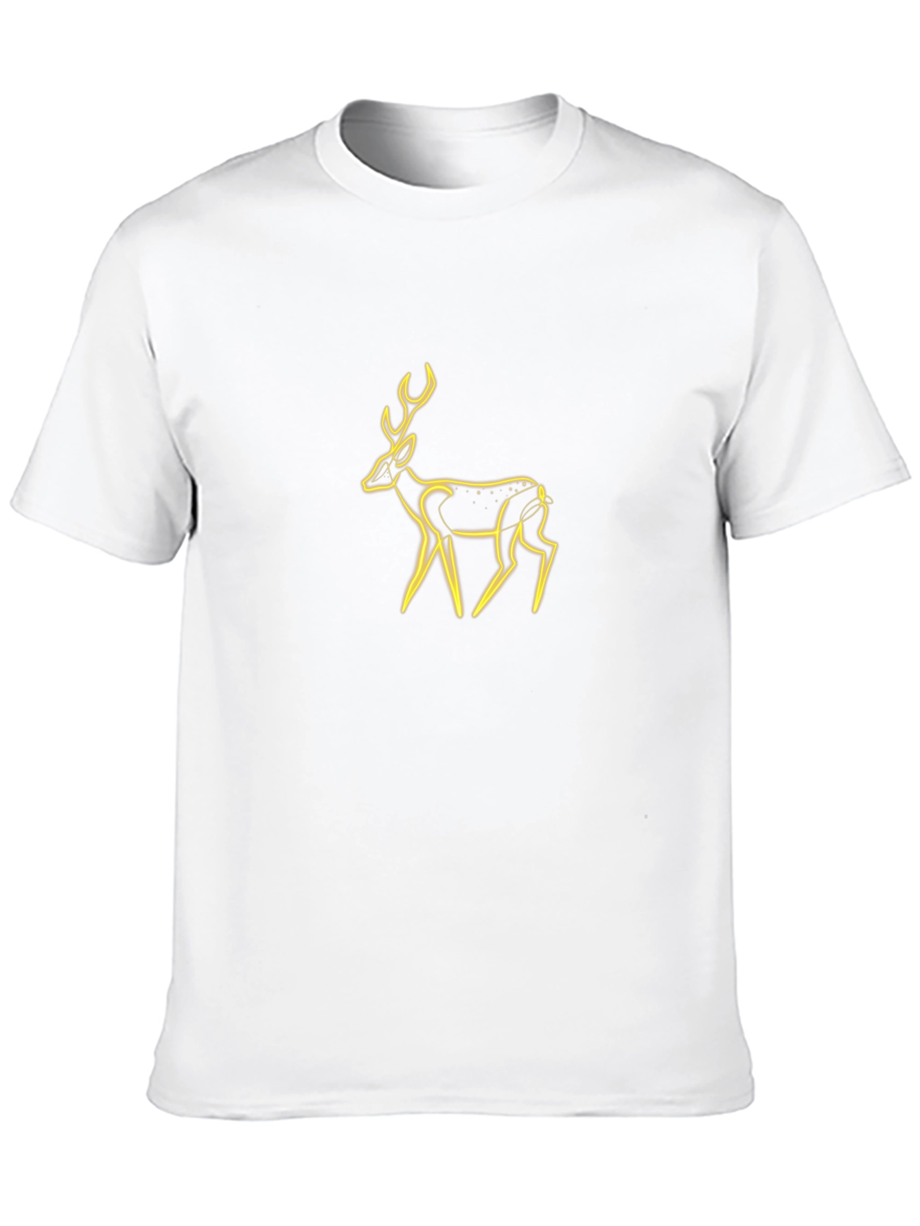 Black Neon Deer Graphic Black T-Shirt view 10