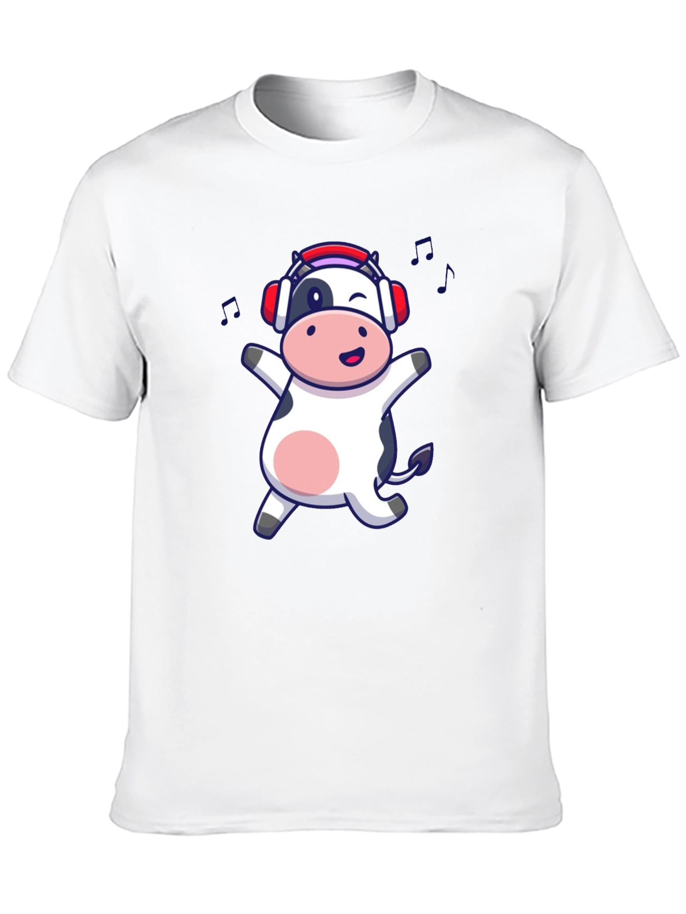 Black Funny Cow Music Lover Black T-Shirt view 10