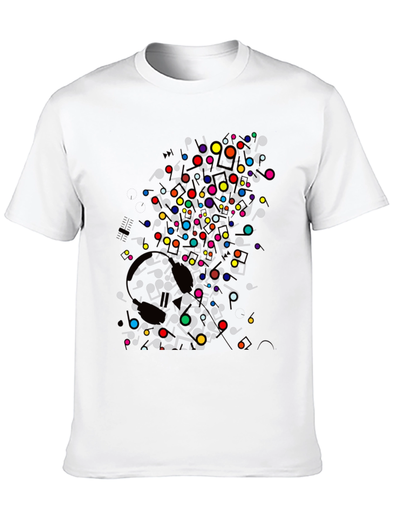 Black Musical Notes T-Shirt - Colorful Graphic Tee view 10