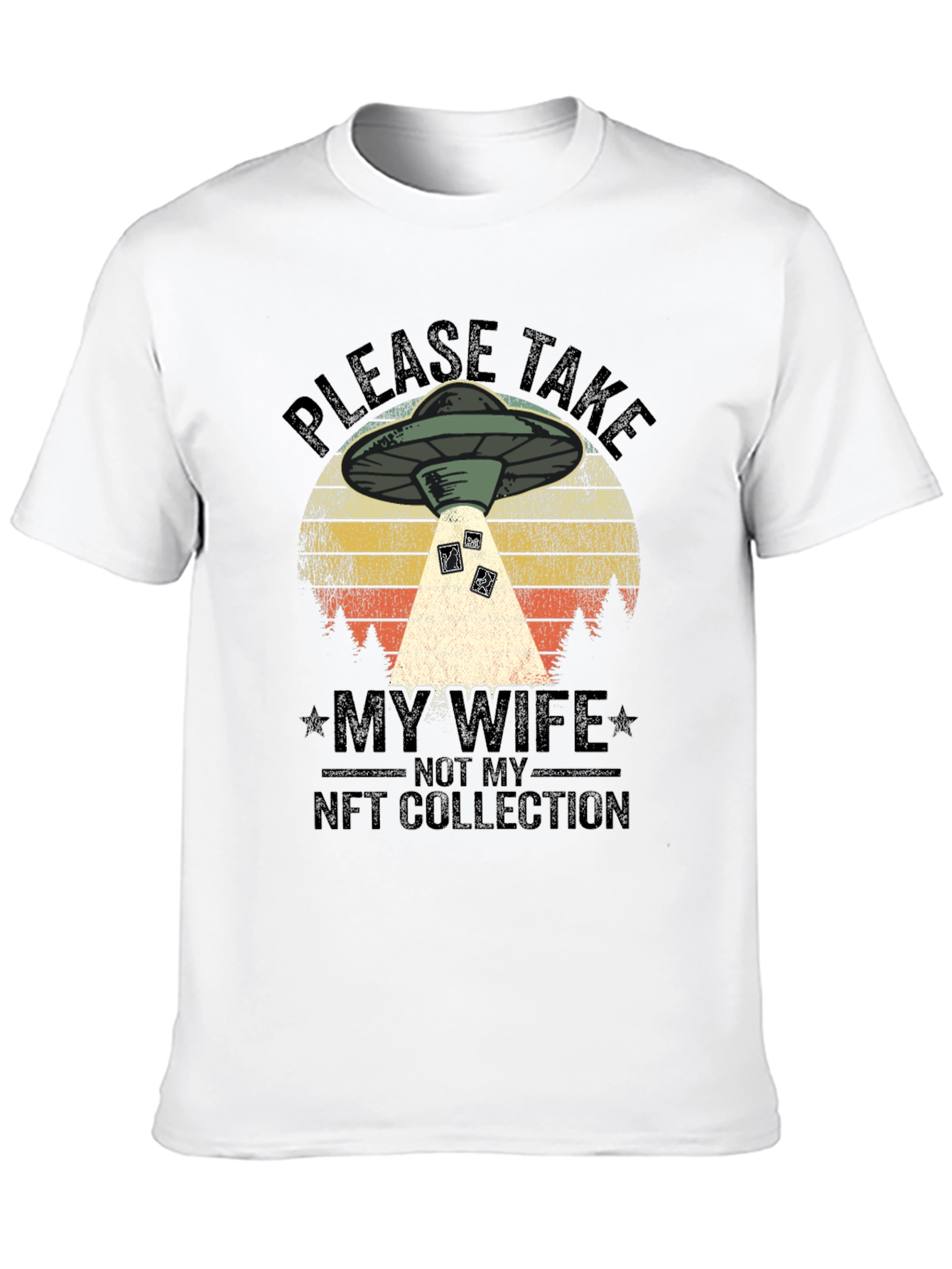 Black Funny Alien Abduction NFT Collection T-Shirt view 10