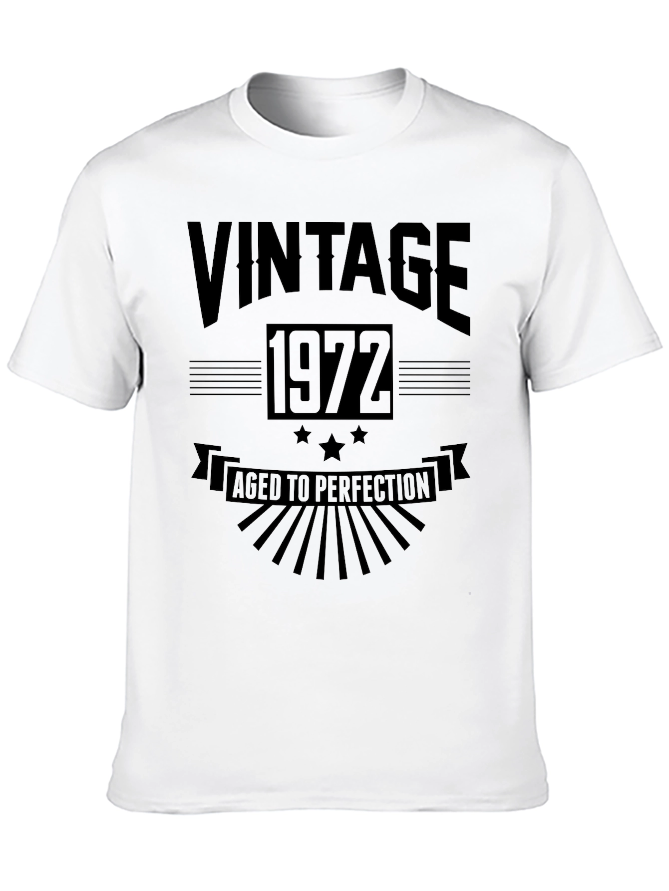 Black Vintage 1972 Aged to Perfection Black T-Shirt view 10