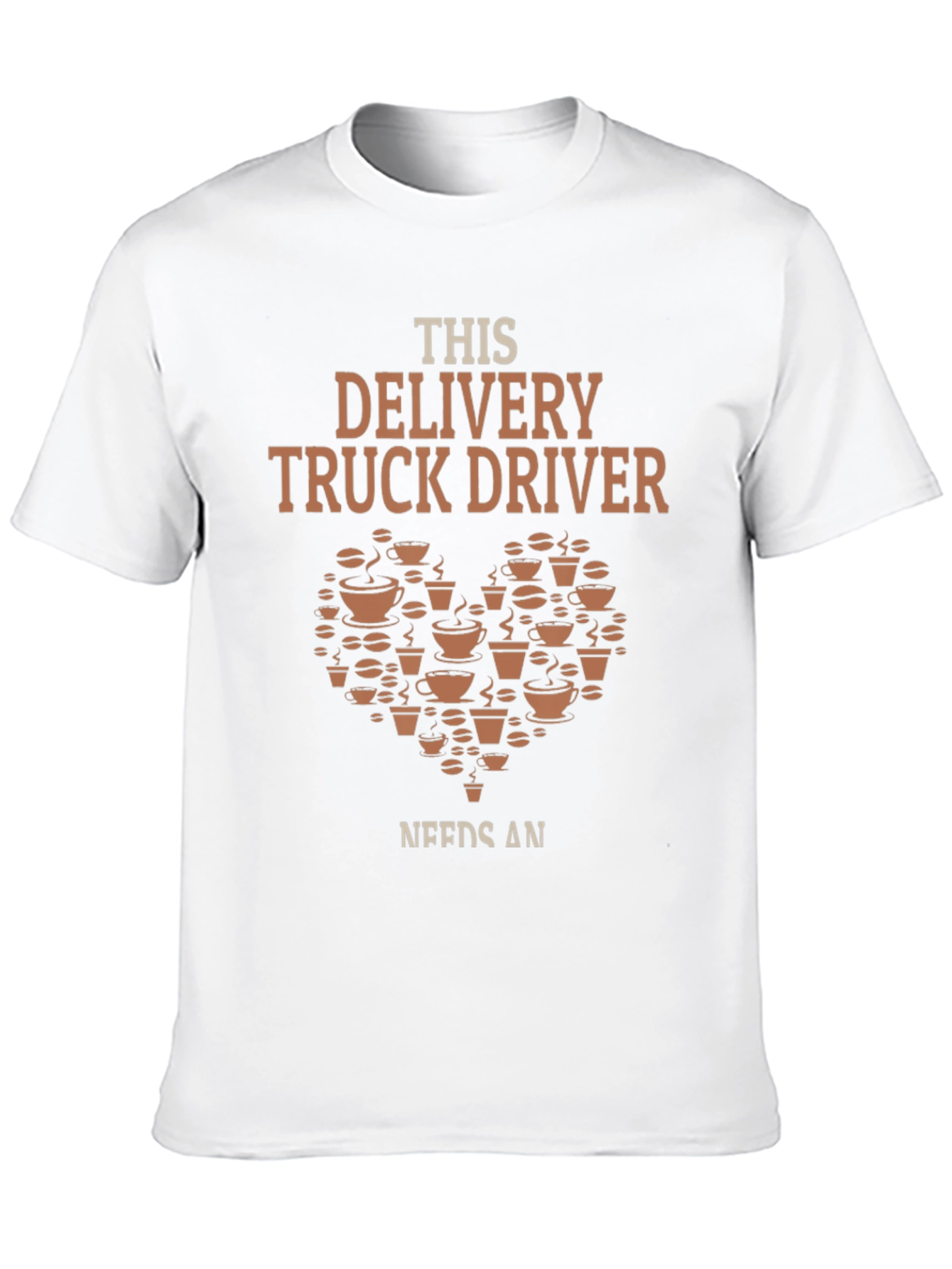 Black Delivery Truck Driver Coffee Lover Graphic T-Shirt view 10