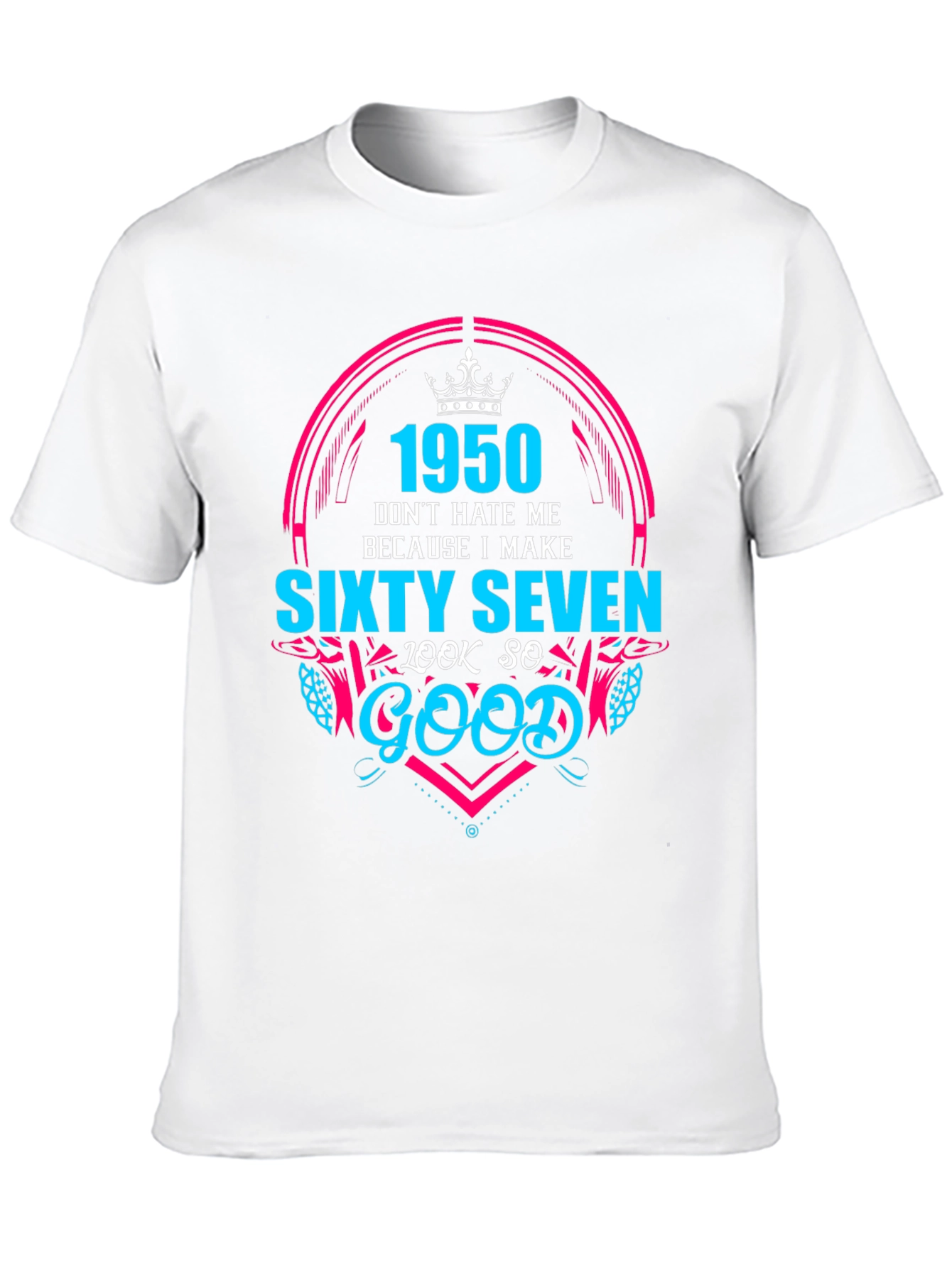 Black 1950 Sixty Seven Birthday T-Shirt view 10