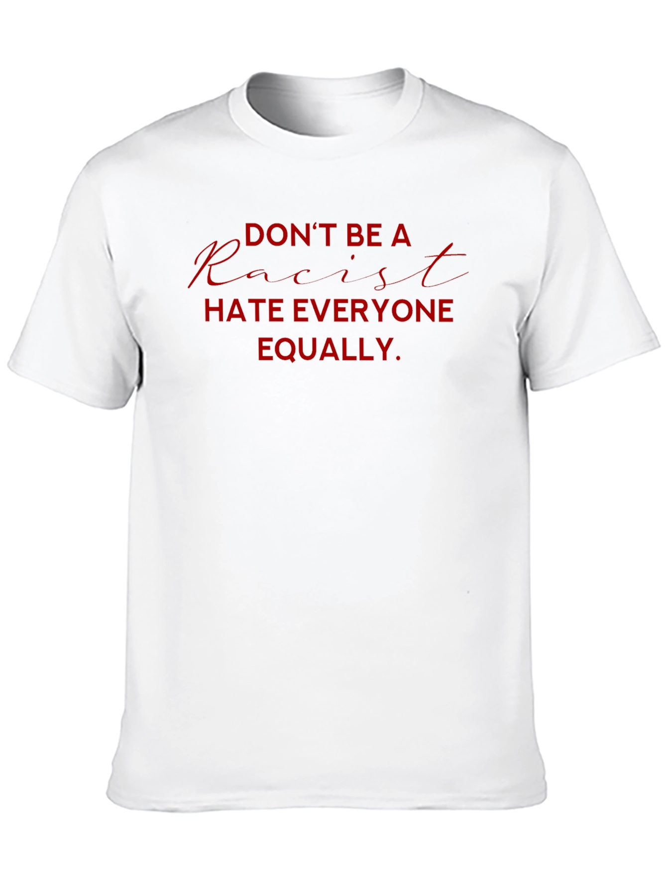 Black Don't Be A Racist Slogan Graphic Tee view 10