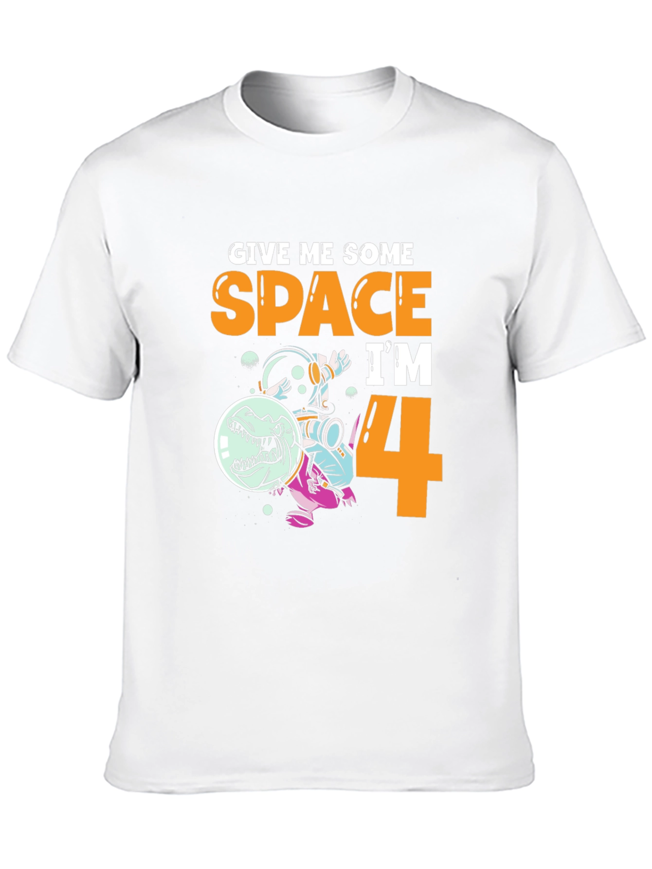 Black Give Me Some Space I'm 4 Kids T-Shirt view 10