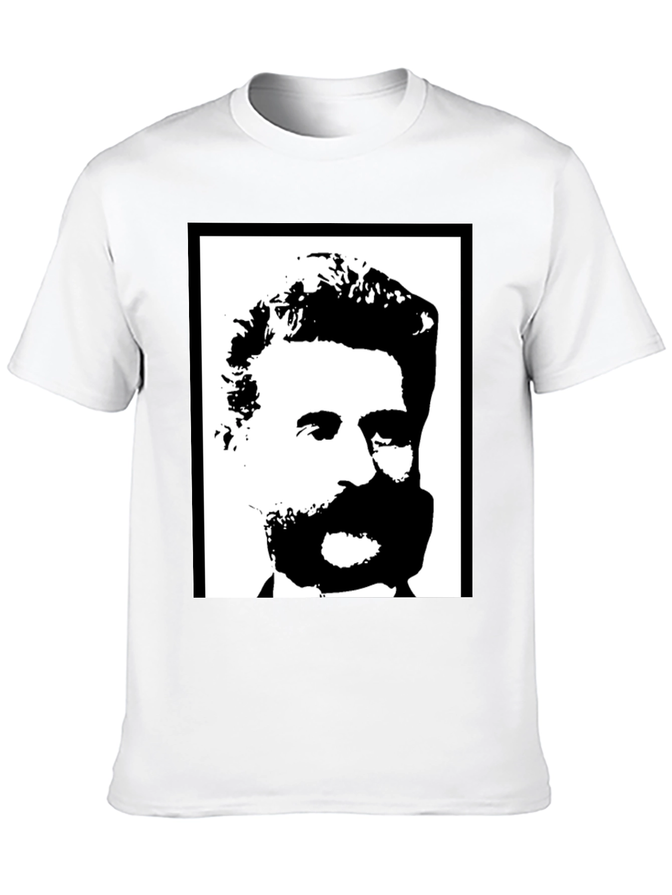 Black Bold Black & White Portrait Graphic Tee view 10