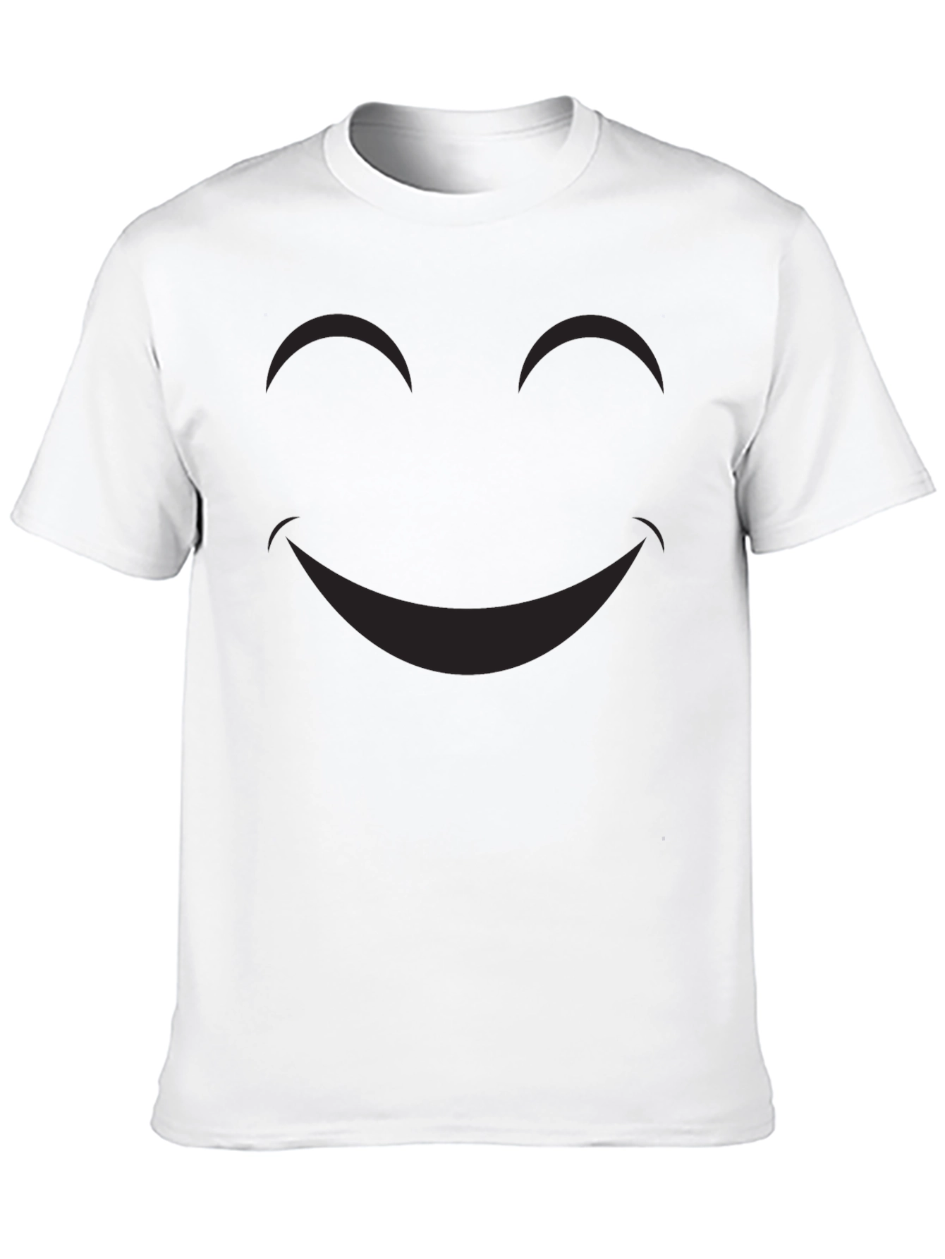Black Smiley Face Graphic Tee - Classic Black Cotton T-Shirt view 10