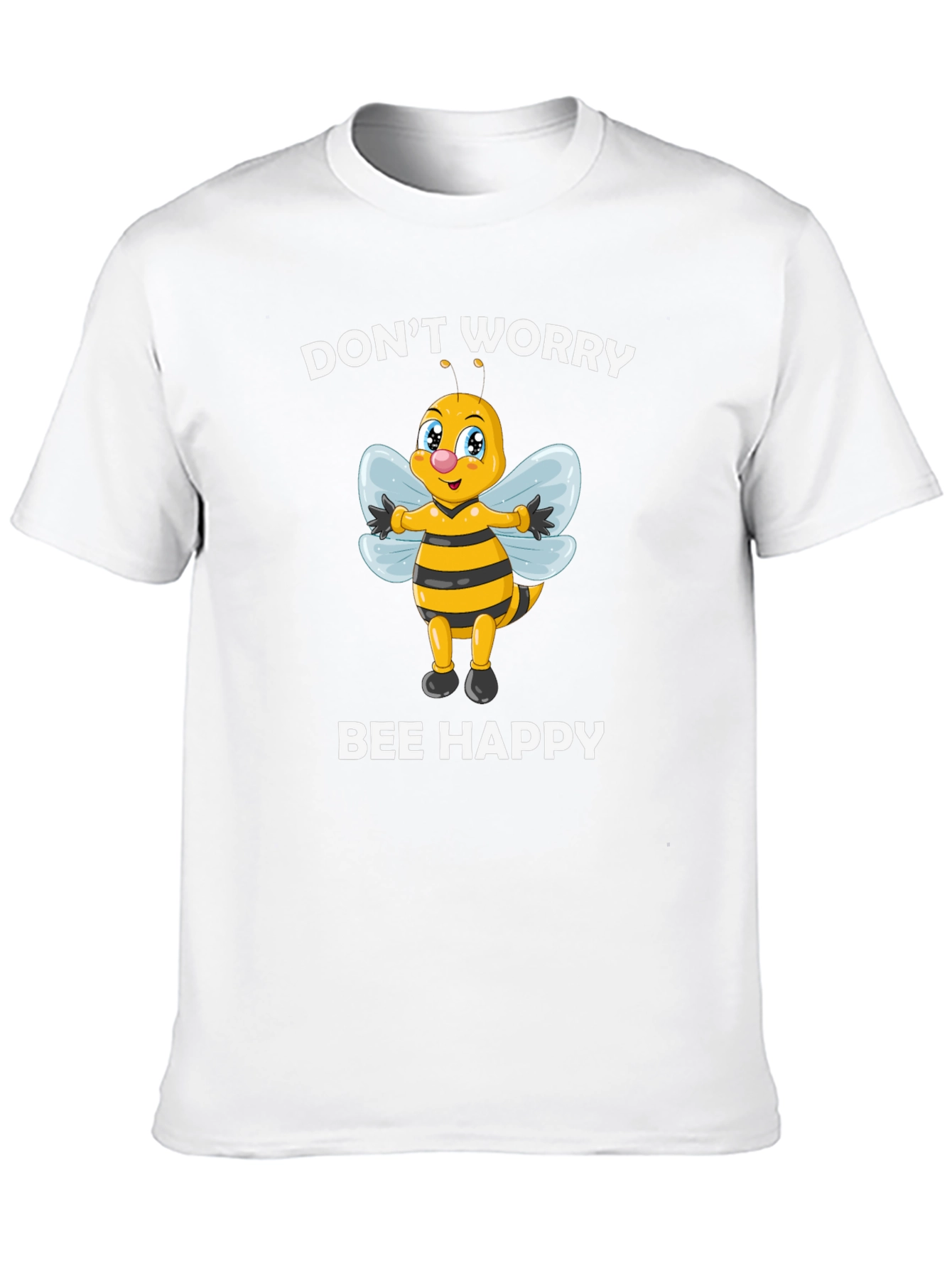 Black Don't Worry Bee Happy Graphic Tee view 10